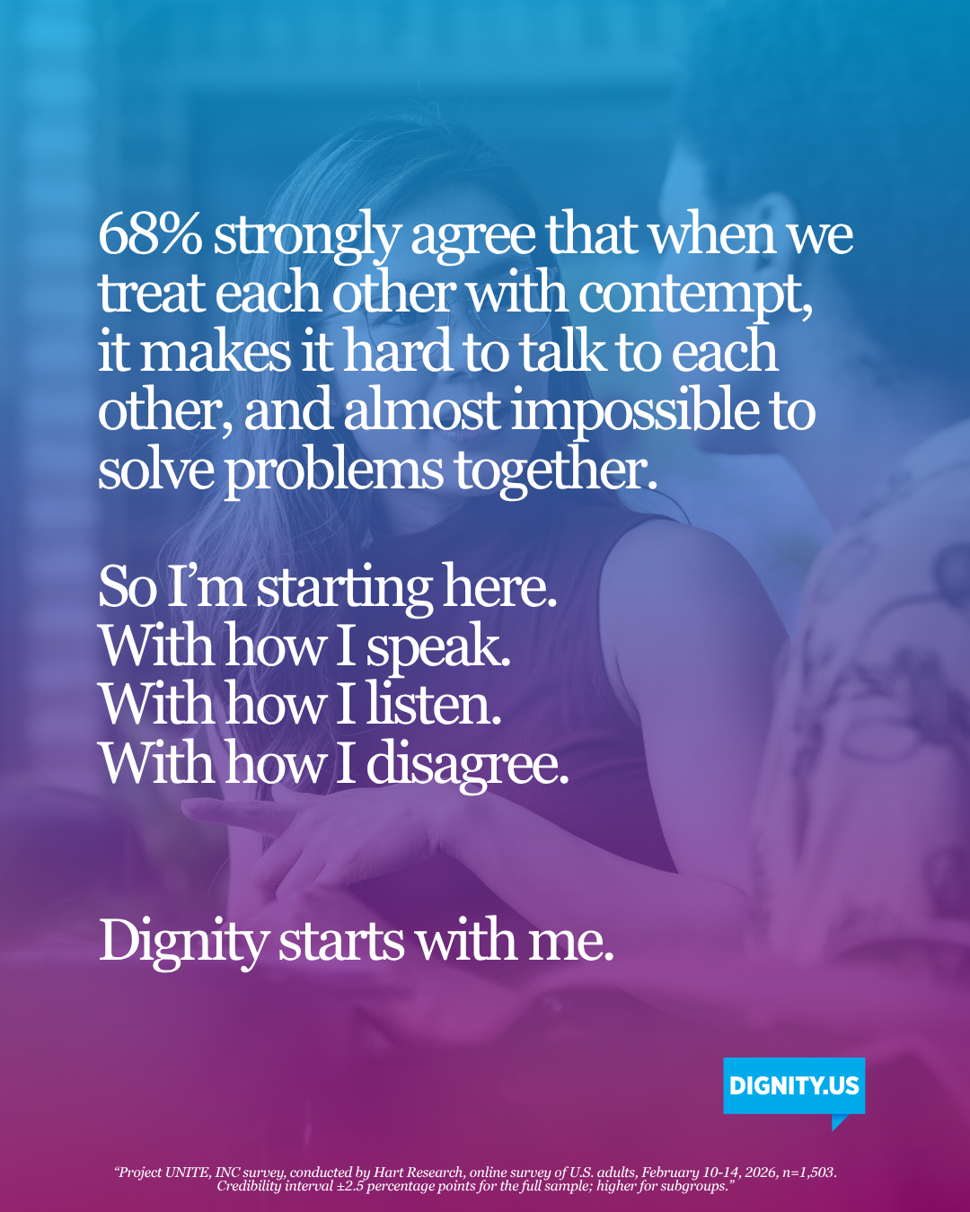 68% strongly agree that when we treat each other with contempt, it makes it hard to talk to each other, and almost impossible to solve problems together. So I'm starting here. With how I speak. With how I listen. With how I disagree.
