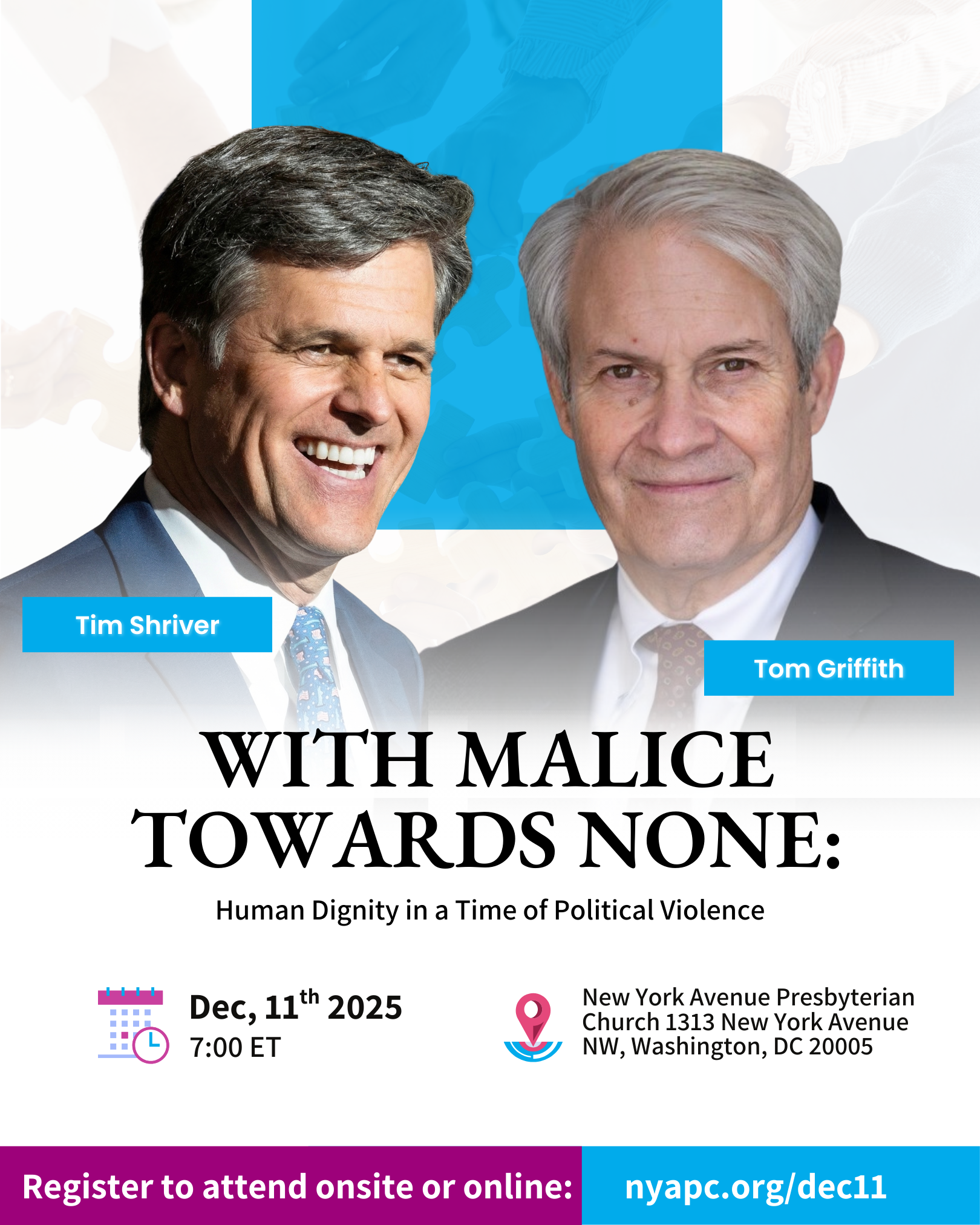 With Malice Towards None event flyer