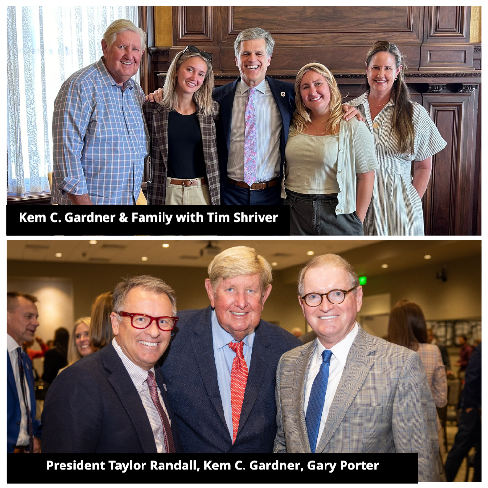 Kem Gardner with his family and other attendees