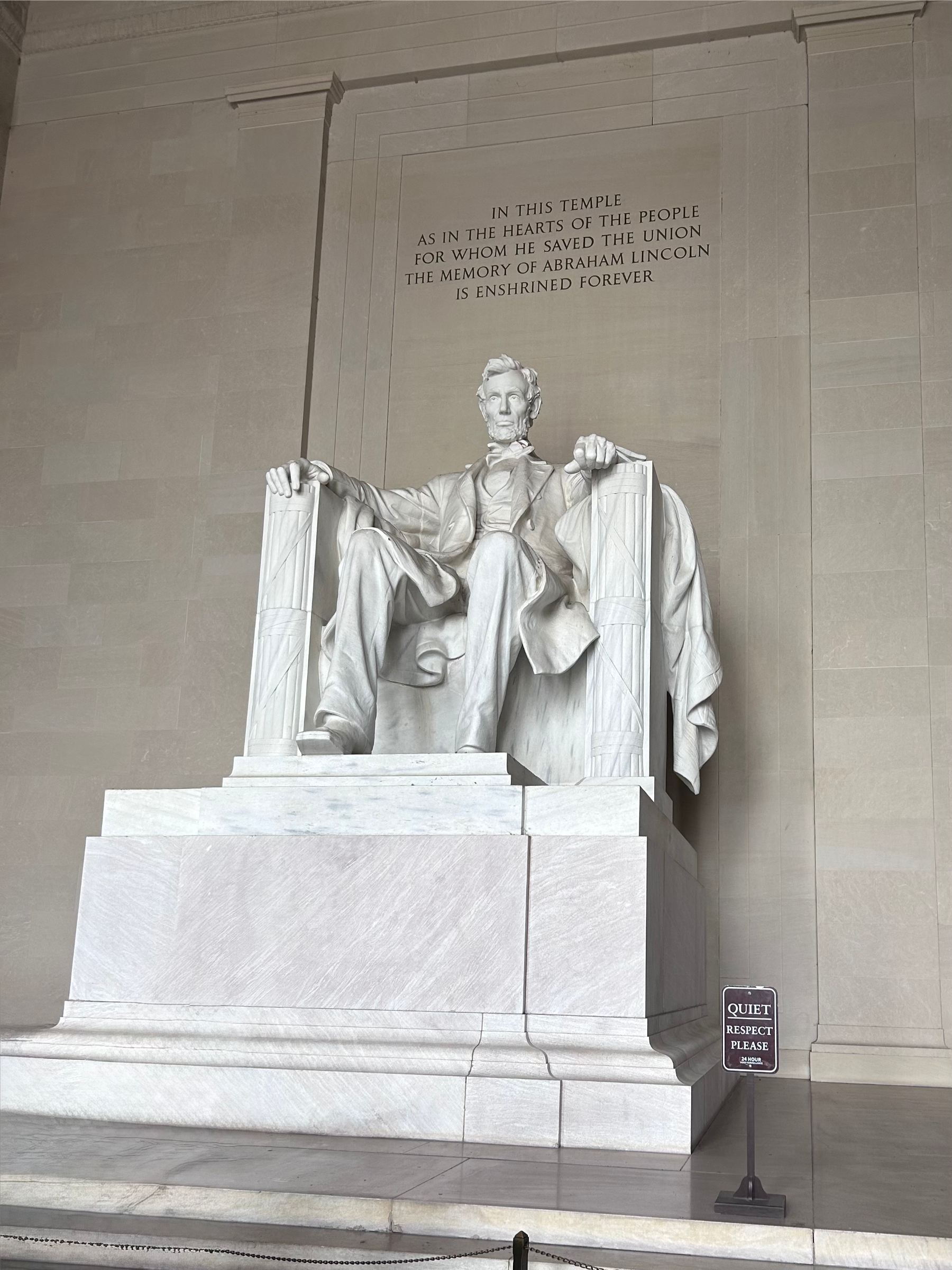 Statue of President Lincoln at the Lincoln Memorial