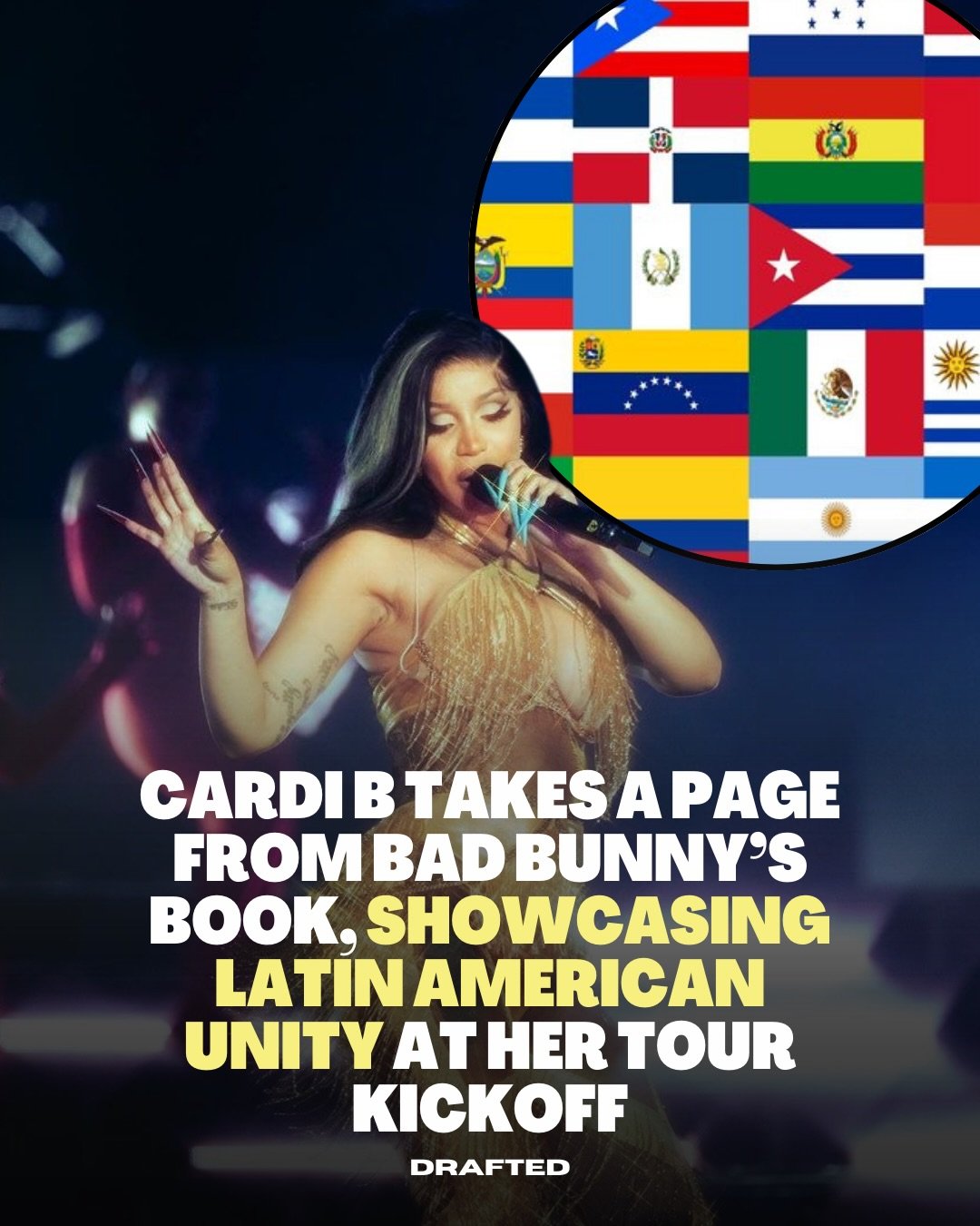 Taking a page from Bad Bunny and repping every Latin flag 🌎💃 

Credit: lizzcastles on TikTok