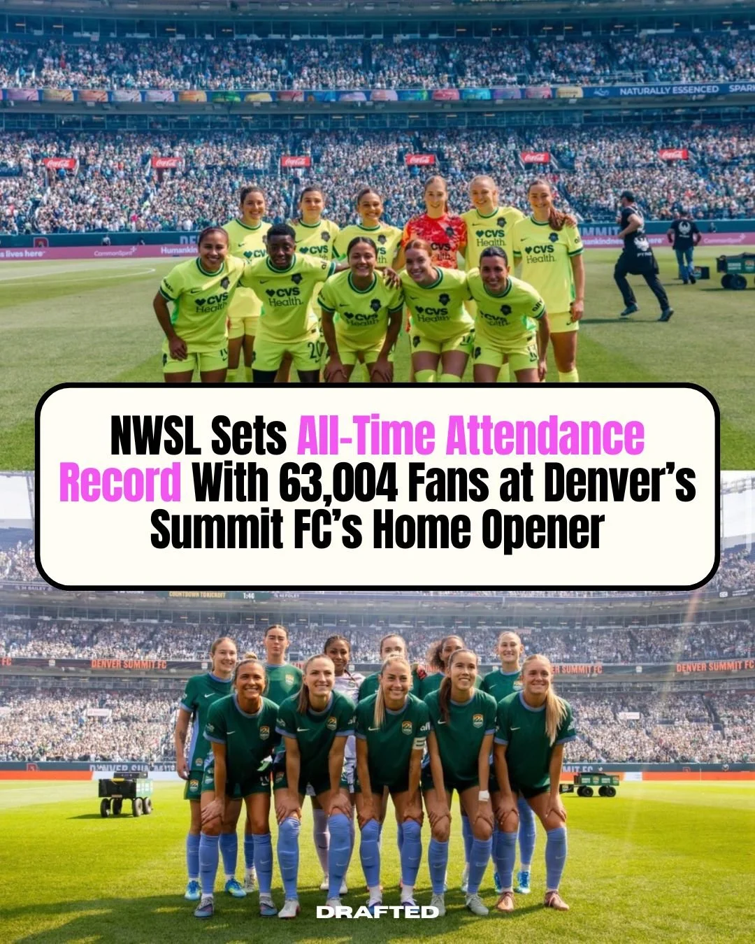 NWSL does it again.
63,004 fans in Denver for Summit FC&rsquo;s inaugural home game, the largest attendance the league has ever seen.

This is what investment in women&rsquo;s sports looks like! ⚽ 

📷: @nwsl