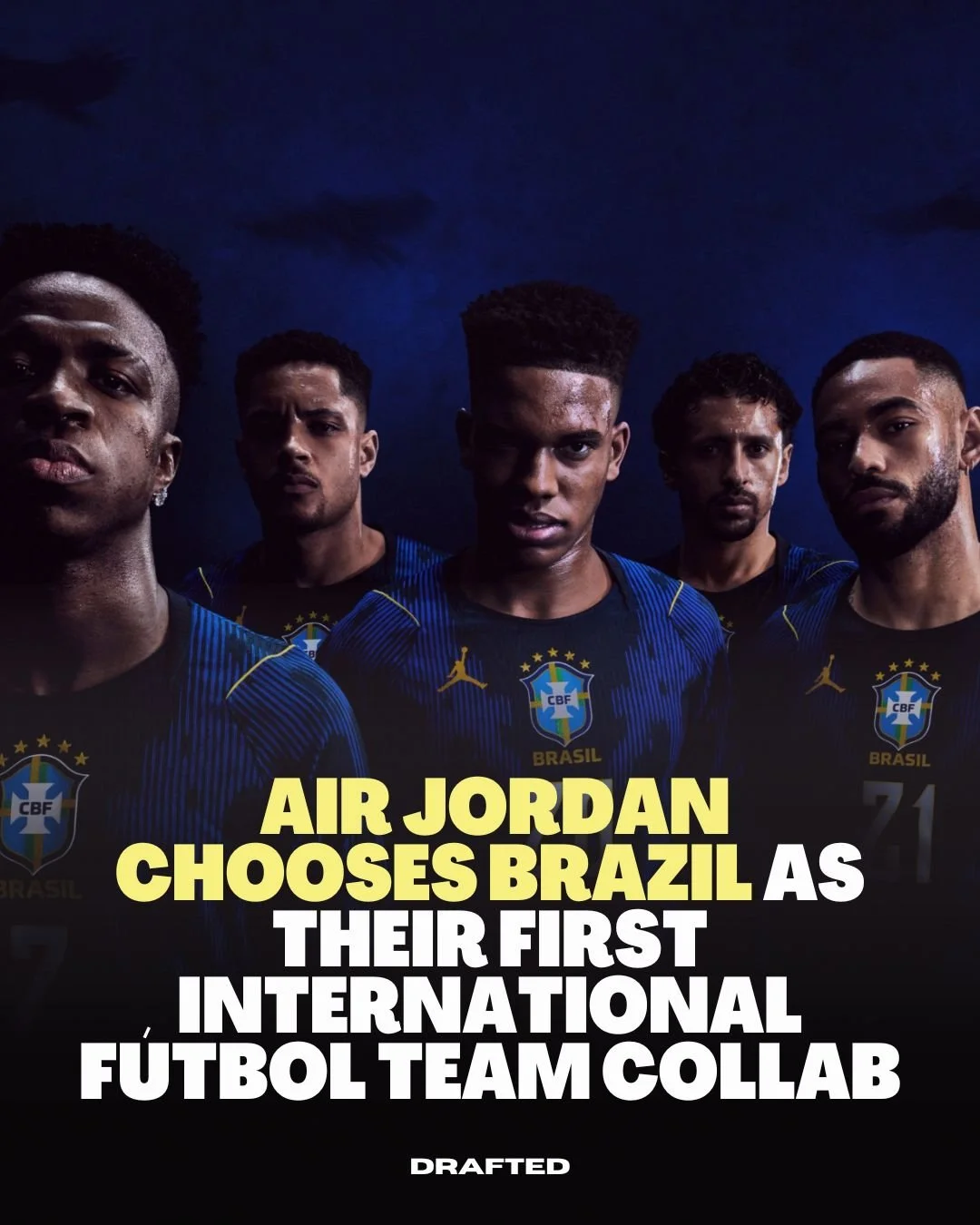 Air Jordan chose Brazil as its first international f&uacute;tbol team collaboration, marking the first time the Jumpman appears on a national team kit.
There&rsquo;s a reason it starts here. In Brazil, f&uacute;tbol isn&rsquo;t just played, it&rsquo;