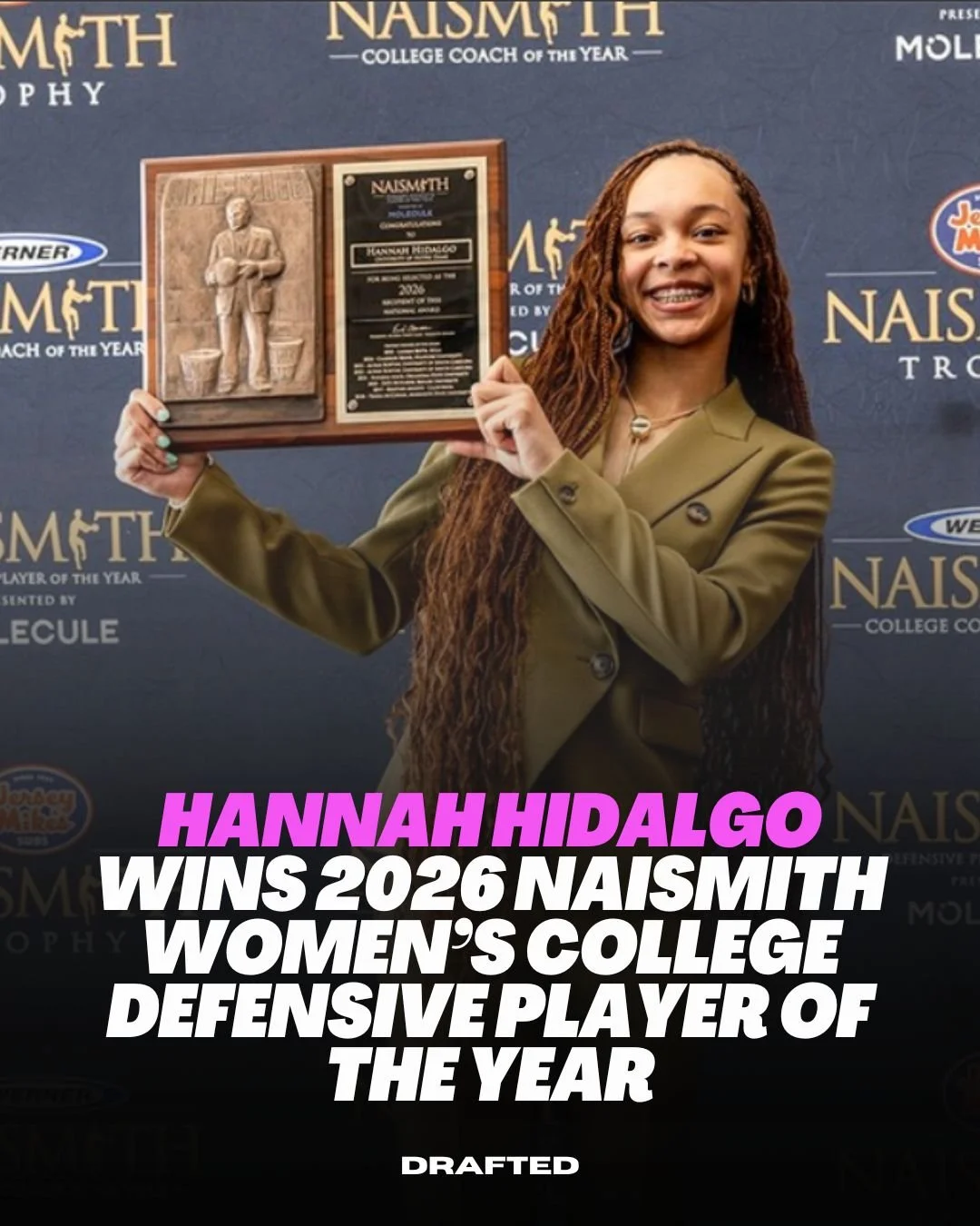 Hannah Hidalgo has been named the 2026 Naismith Defensive Player of the Year after a standout season at Notre Dame.

With this award, she becomes one of the youngest players to earn national recognition as the top defender in women&rsquo;s college ba