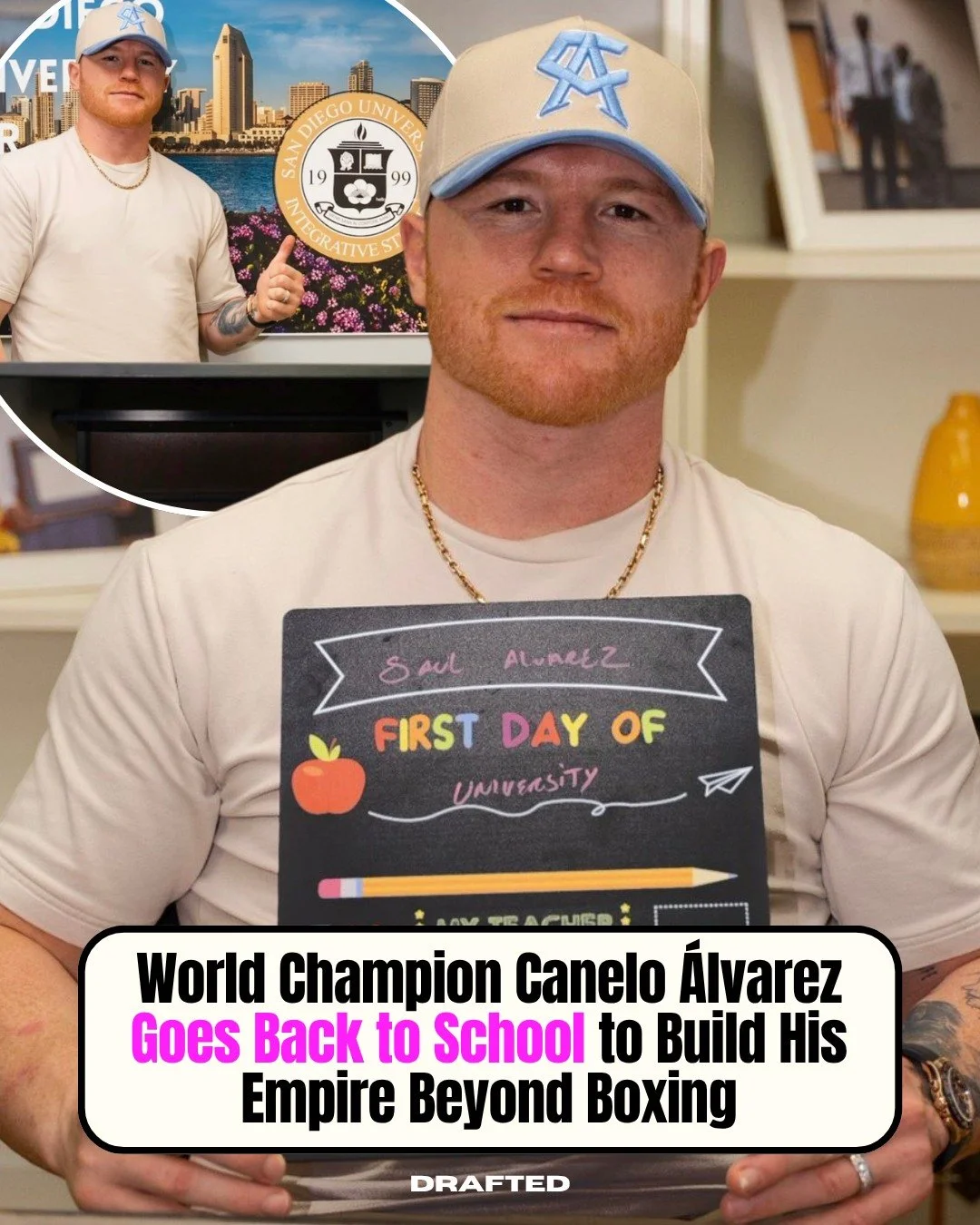 Canelo going back to school wasn&rsquo;t really on the bingo card, but it tracks.

One of the biggest names in boxing enrolling in San Diego to study business while still active says a lot about where the game is now. It&rsquo;s not just about what y