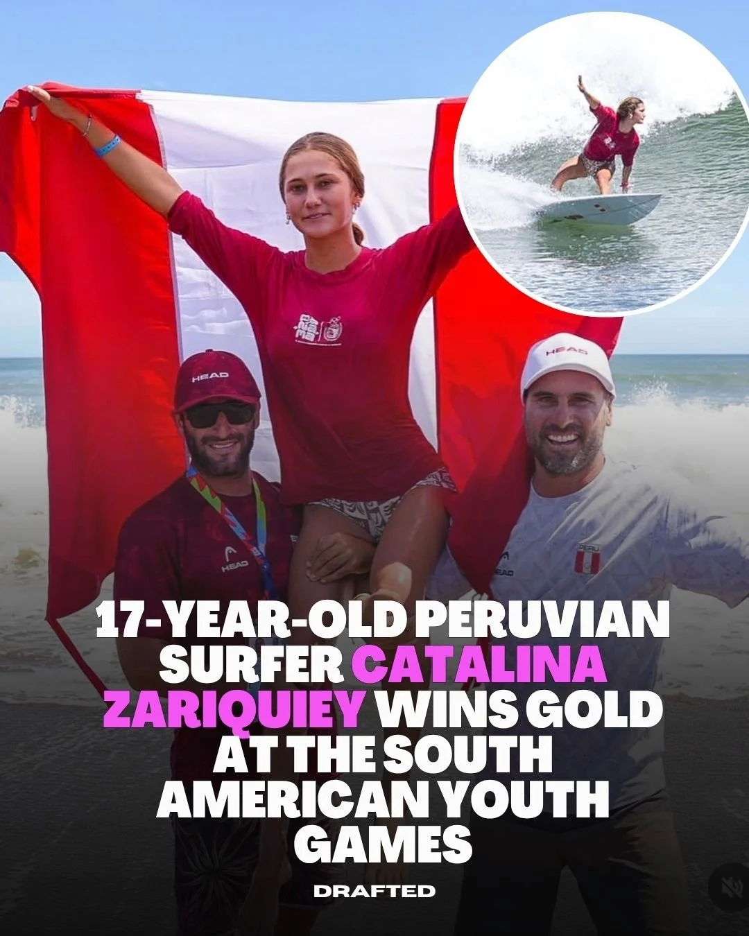 Catalina Zariquiey just became a South American champion at 17! 🏄&zwj;♀️

The Peruvian surfer took gold at the 2026 South American Youth Games in Panama, putting up a 10.83 in the final to edge out Brazil and close it on her terms.🇲🇽

Calm on the 