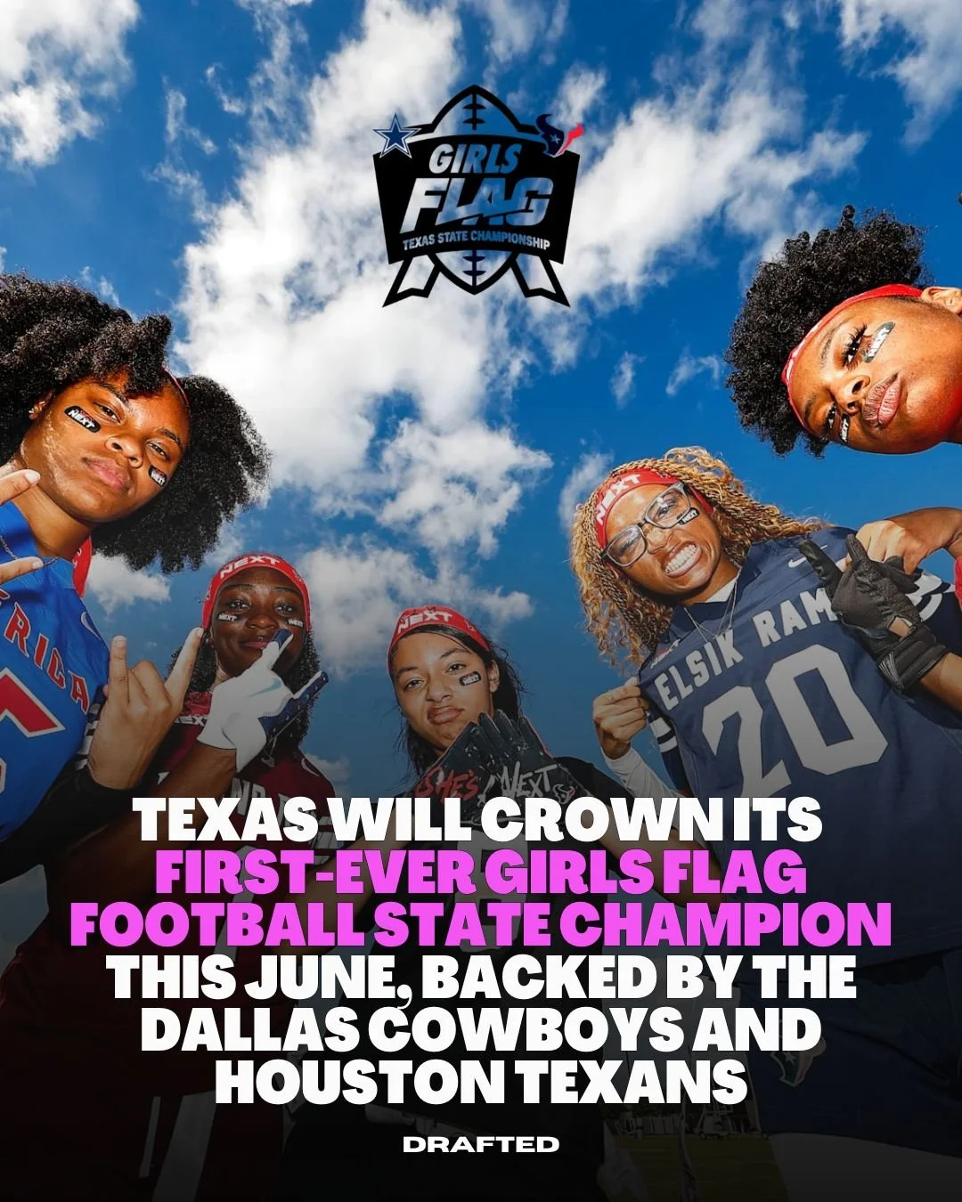 Texas is doing something it&rsquo;s never done before.

This June, the state will crown its first-ever girls flag football state champion, with the Dallas Cowboys and Houston Texans backing a championship built entirely around girls.
And that matters