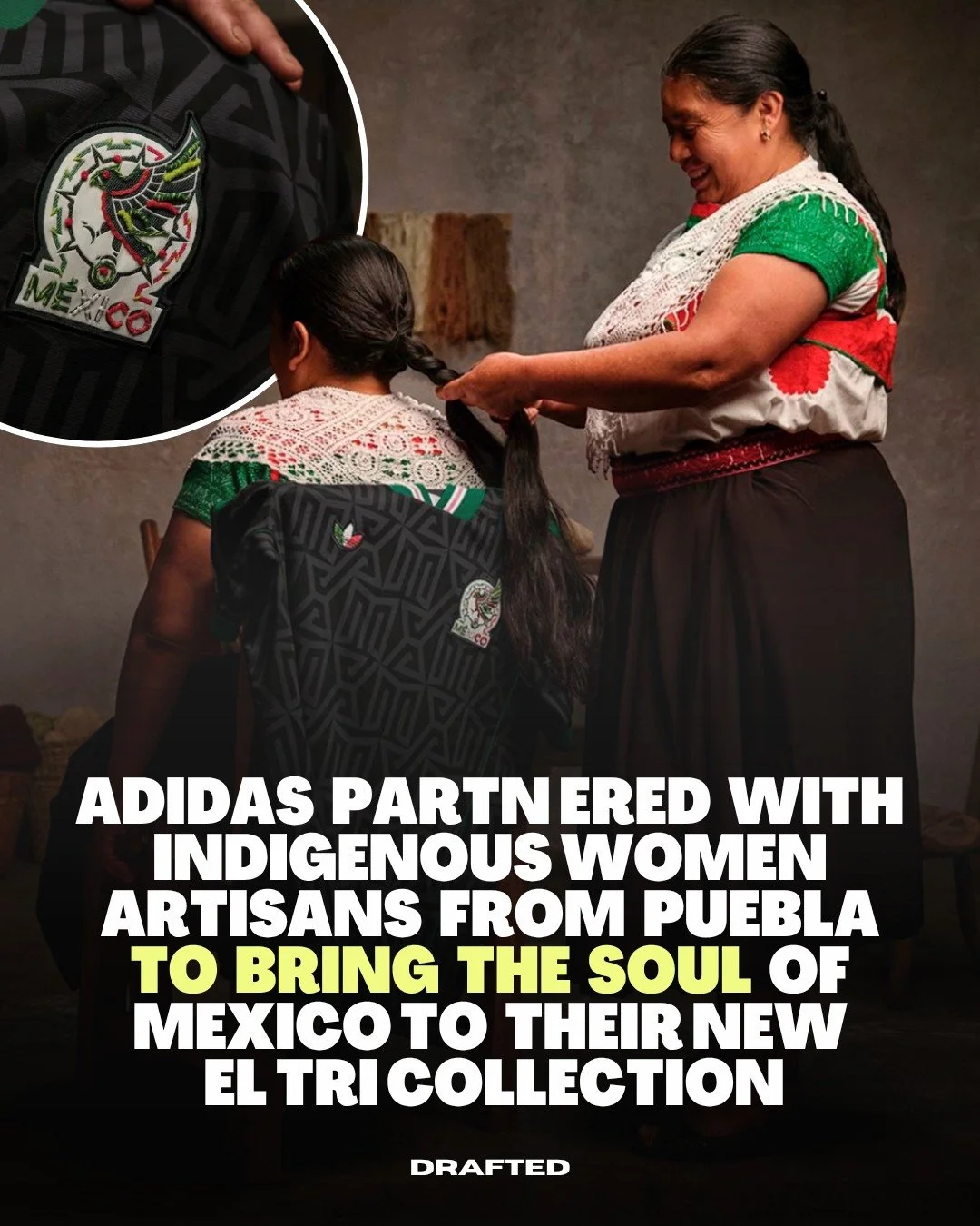 In Naupan, Puebla, Indigenous women artisans have been embroidering Mexican identity into fabric for generations. 

@Adidas and @someonesomewhere.mx went there to find them, and built an entire El Tri collection around their craft. 

The collection, 