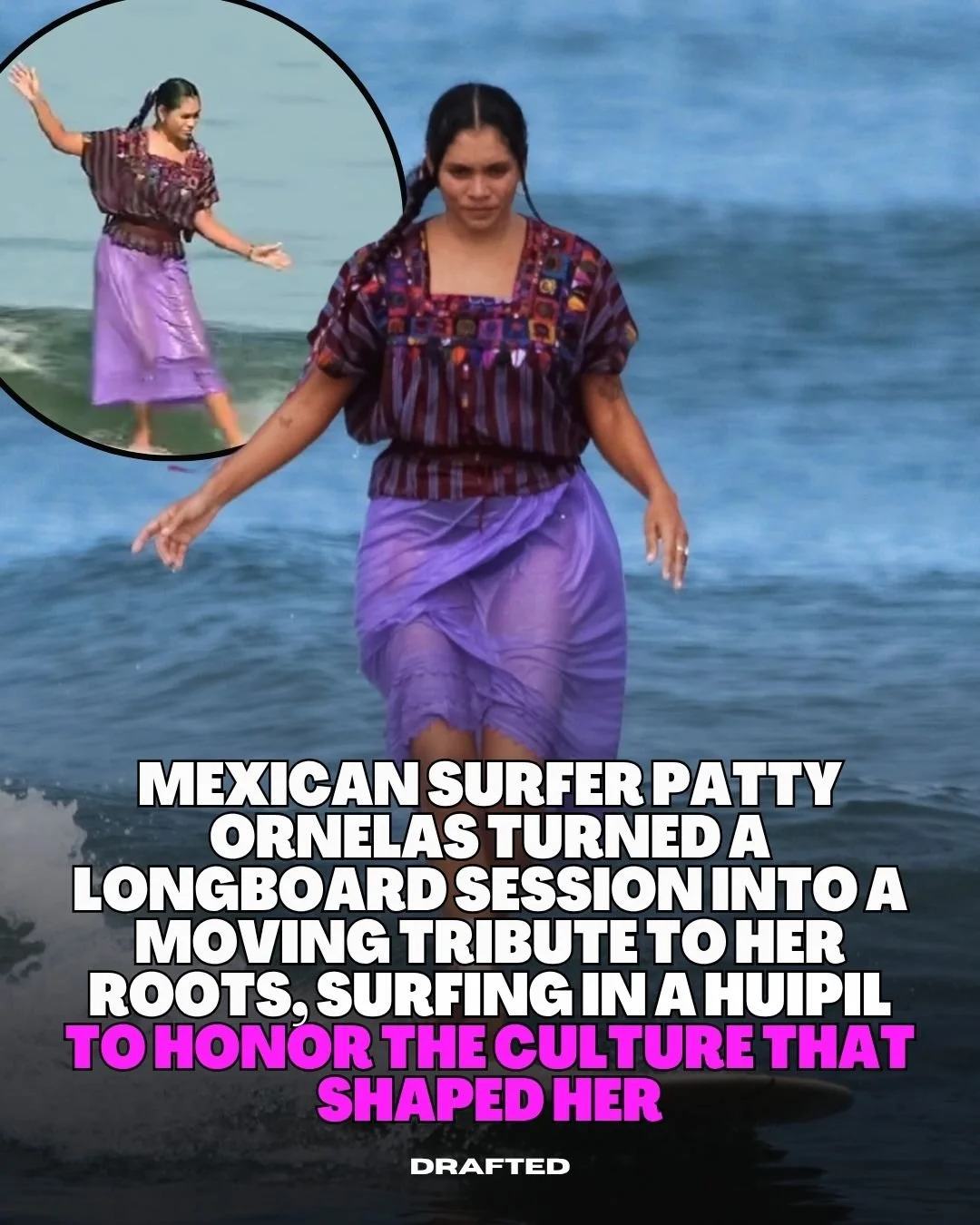 Patty Ornelas didn&rsquo;t just surf in traditional clothing, she brought her Mexican roots into a space where culture is not always seen this visibly. 🏄&zwj;♀️

Wearing a huipil on the water turned the session into something bigger than a viral cli