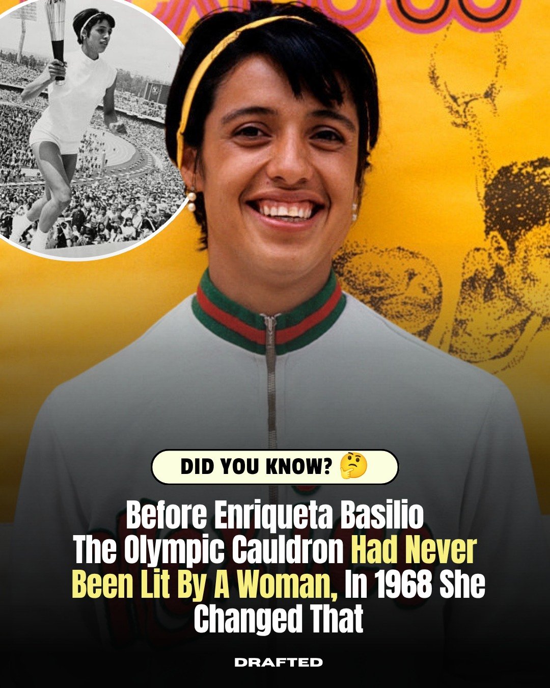 Before women&rsquo;s sports had today&rsquo;s momentum, Enriqueta Basilio was already making history on the world stage.

At the 1968 Mexico City Olympics, she became the first woman ever chosen to light the Olympic cauldron, a moment that turned a t