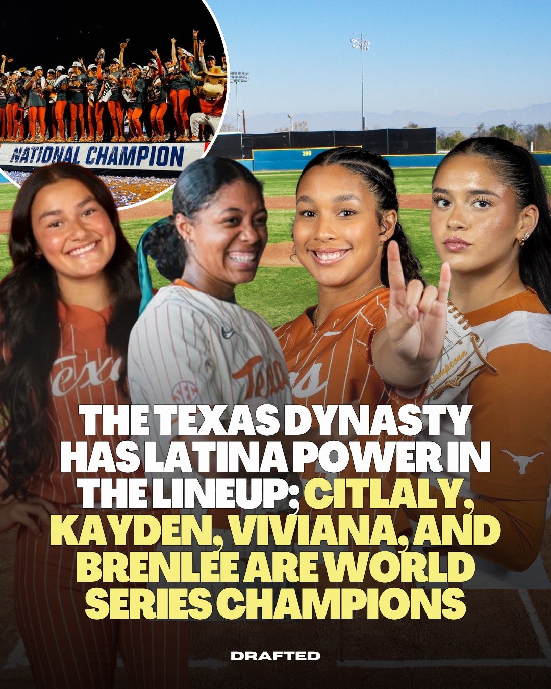 Texas just went back-to-back and built a softball dynasty, with Latina talent in the lineup.

Citlaly Gutierrez, Kayden Henry, Viviana Martinez, and Brenlee Gonzales are World Series champions, helping the Longhorns close out another historic run on 