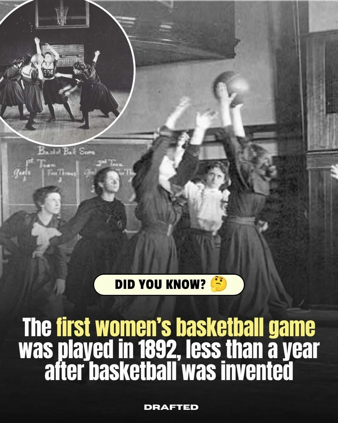 Women didn&rsquo;t arrive late to basketball, they were there almost from the beginning.

Basketball was invented in 1891. By 1893, women at Smith College were already playing the first official women&rsquo;s basketball game, with Senda Berenson adap