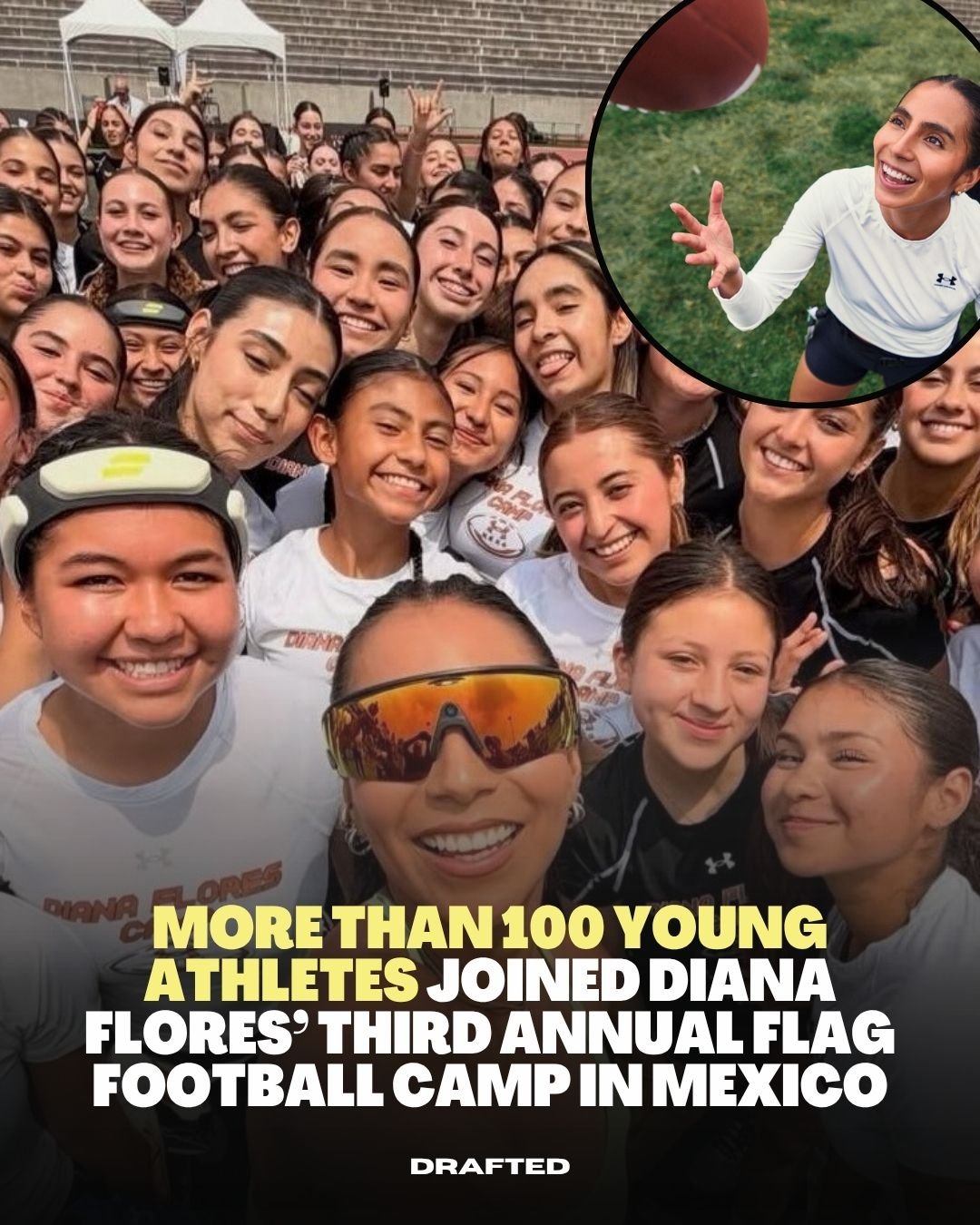 Flag football&rsquo;s future is already taking the field.

This weekend, Diana Flores hosted her third annual Under Armour Next Flag Football Camp in Mexico, bringing together more than 100 young athletes for a day focused on competition, development