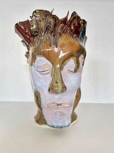Hand Built, B-Mix clay, Twelve glazes. Fired to Cone 5 in home kiln. 