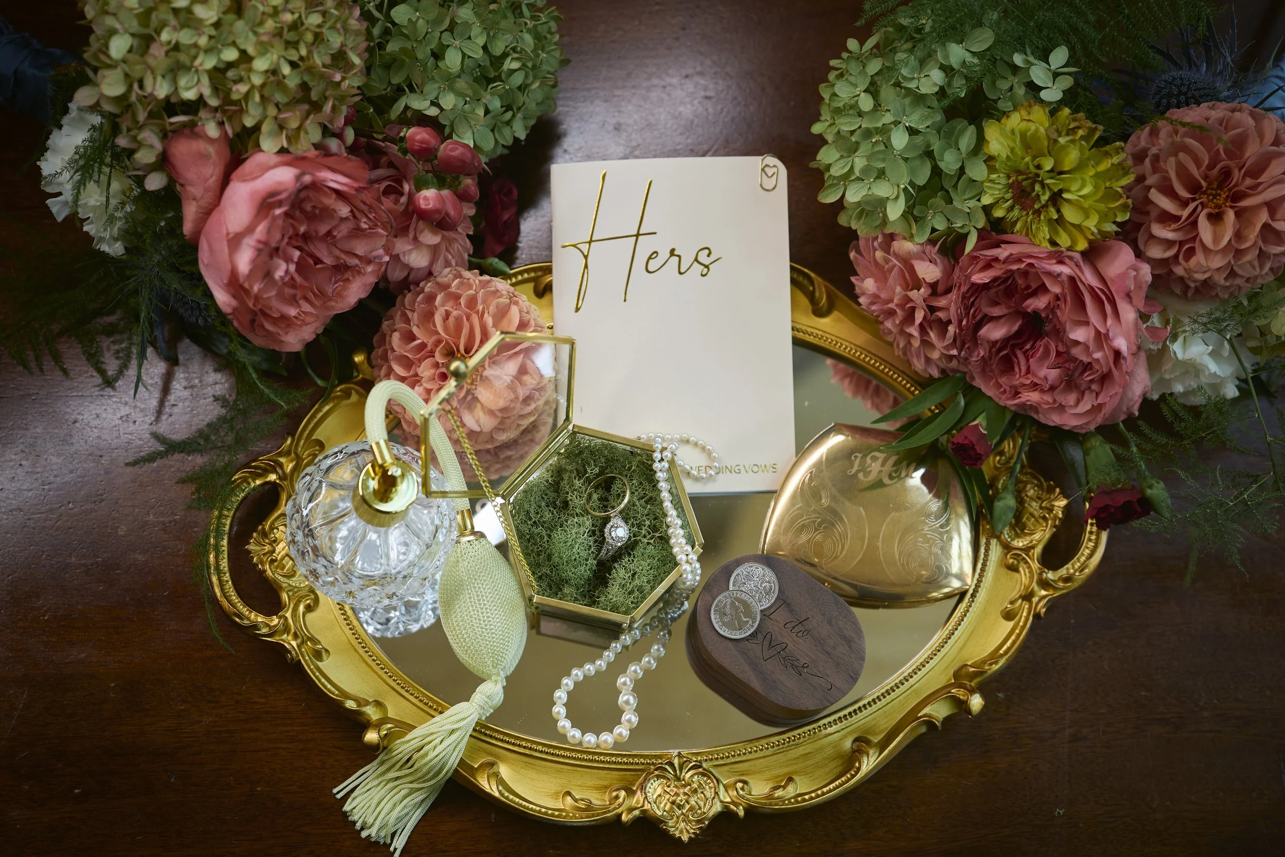 Brides Heirloom jewelry for her Utah mountain wedding.