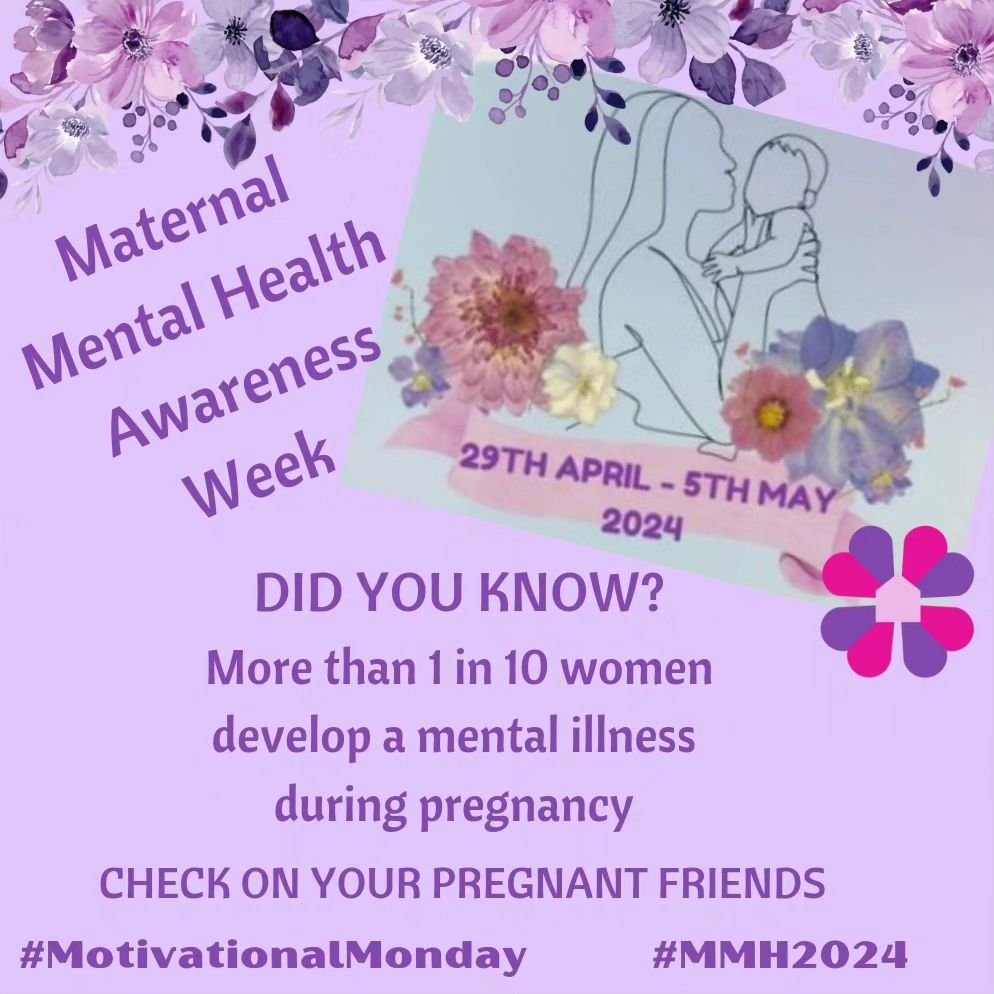 Maternal Mental Health Awareness Week is dedicated to talking about mental health problems before, during and after pregnancy. Let's help raise public and professional awareness of perinatal mental health problems, advocate for women and families imp