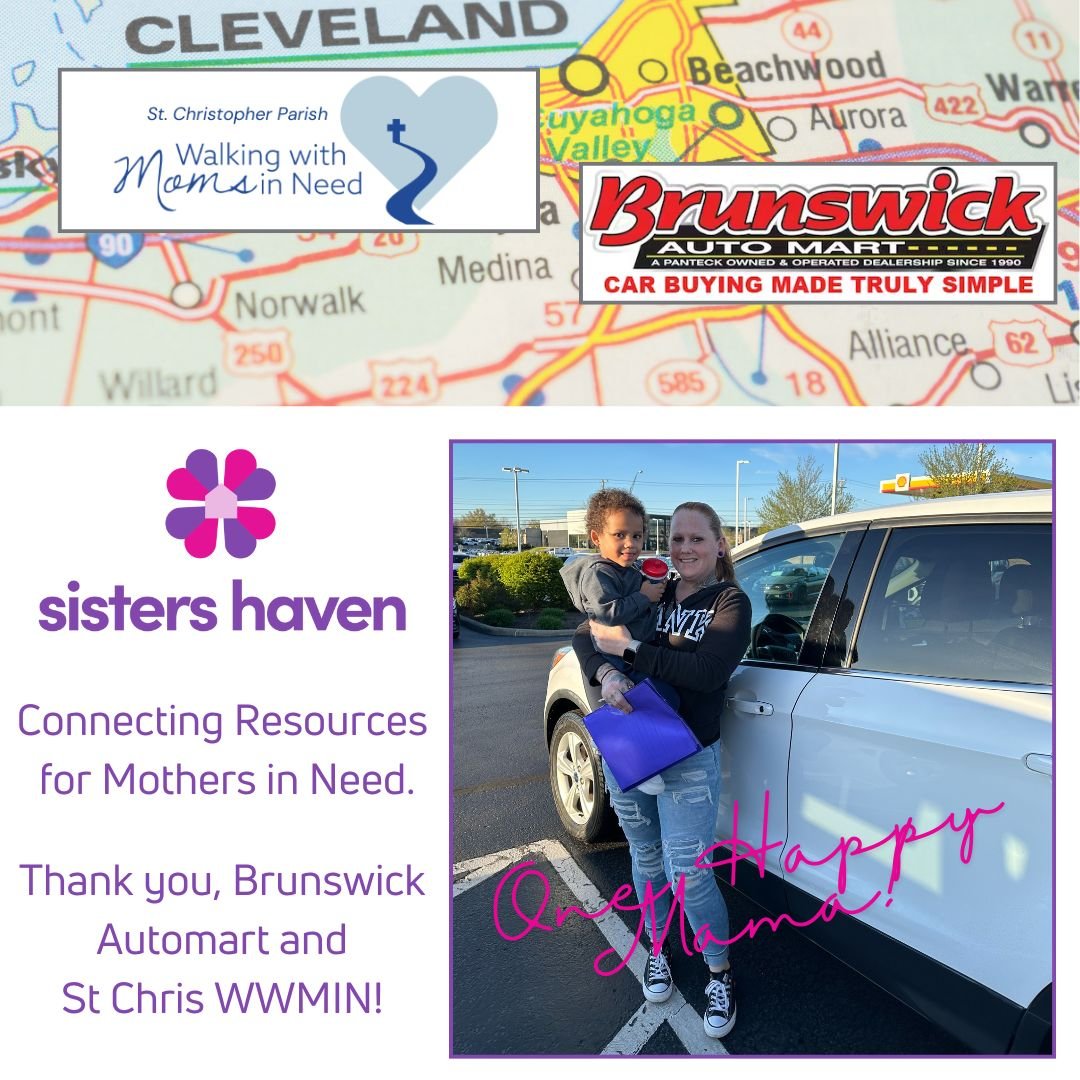 Recently, Sisters Haven connected a mom in need, Shannon, to St Christopher&rsquo;s Ministry called Waking with Moms in Need who connected us to parishioner Geoff Panteck of Brunswick Automart. A few hard years had ravaged Shannon&rsquo;s life, resul