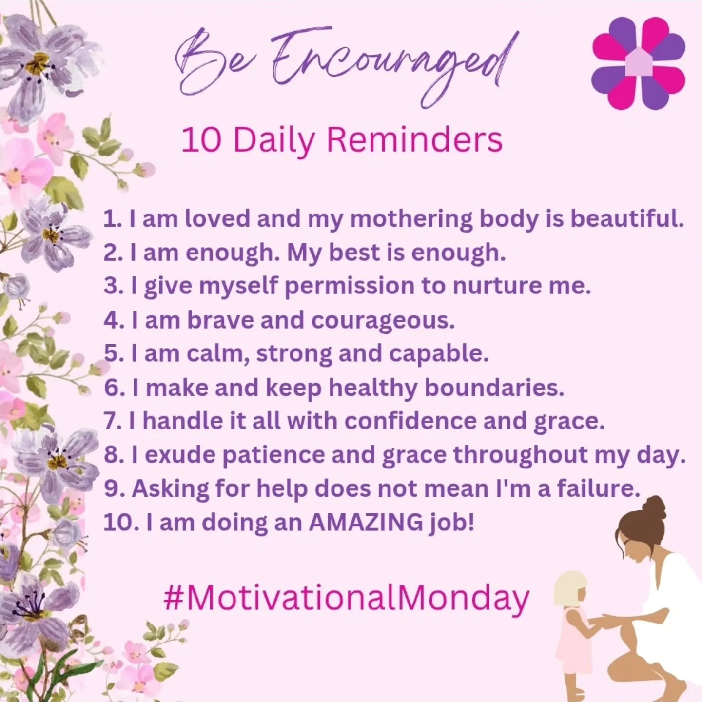 ✨ Happy Monday, Mamas! ✨
Take a moment today to remind yourself of the countless beautiful things you’re doing for your children. 💕 Your presence in their lives matters more than you know.
And if you notice another mom struggling (because we