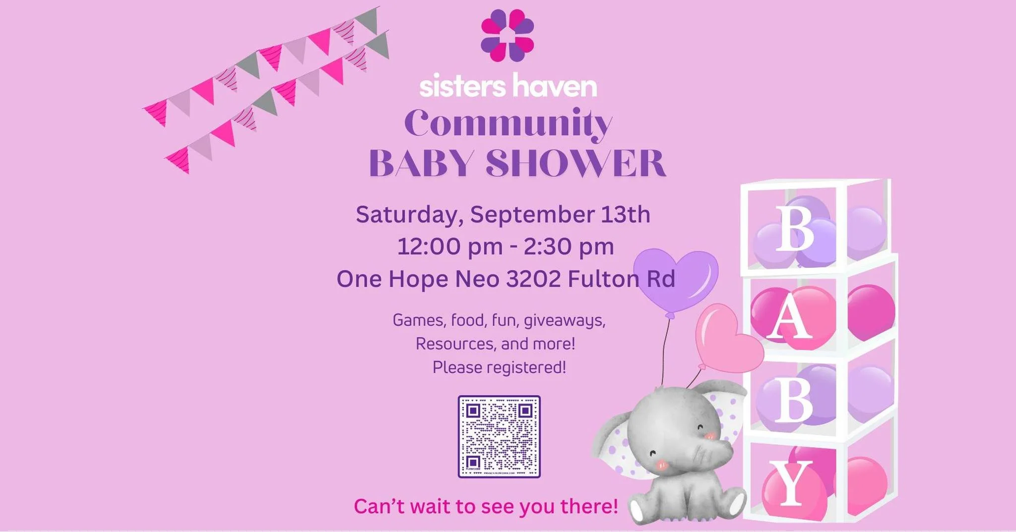 Hey Mama! If you are a mom-to-be or a new mom, we’re so excited to invite you to our Community Baby Shower 💕 happening on Saturday, September 13th | 12:00–2:30 PM! Join us for a day of support, fun, and love for YOU and your little ones!