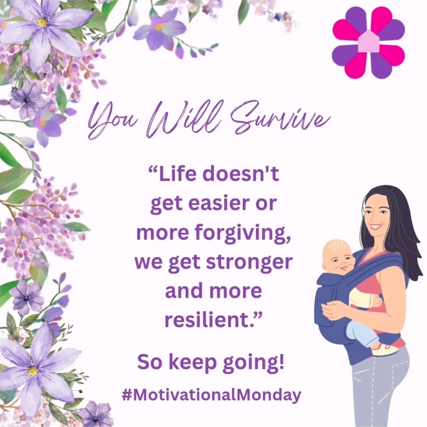 ✨ Happy Monday, Mamas! ✨
&ldquo;Life doesn't get easier or more forgiving, we get stronger and more resilient.&rdquo; 💪🏽
You&rsquo;ve already made it through so much, and that same strength is still in you today.
Trust yourself.
You will survive wh
