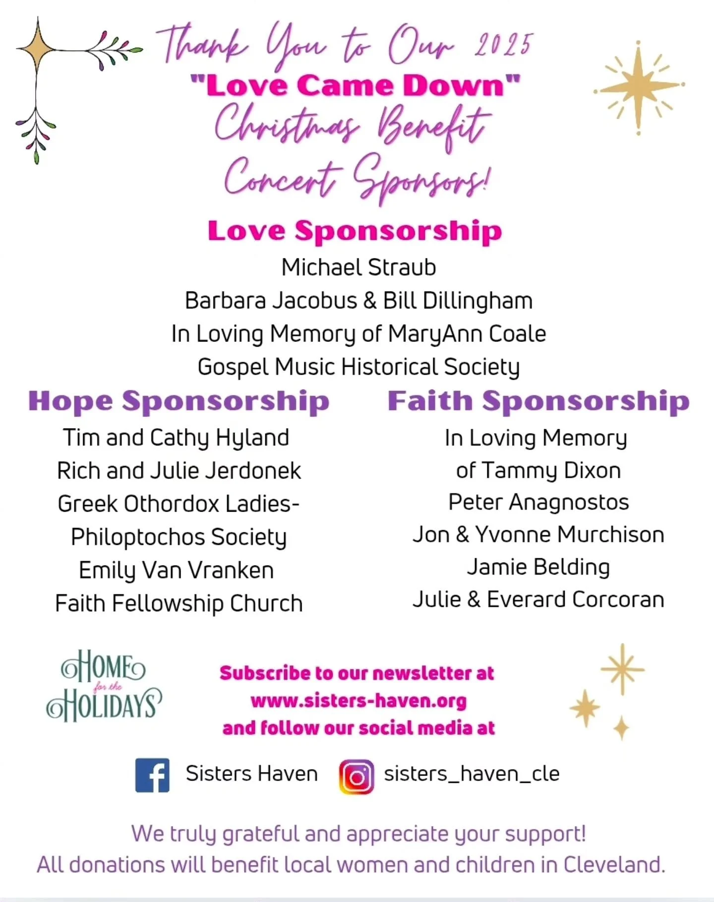 #flashbackfriday 
From the very bottom of our hearts&hellip; THANK YOU 💞✨
On December 6th, 2025, our 4th Annual Christmas Benefit Concert was truly unforgettable, and it would not have been possible without the incredible people who poured out their