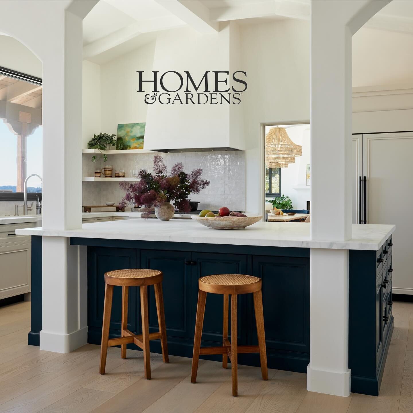 Thank you @homesandgardensofficial for featuring our Mediterranean Modern project in your article on kitchen color trends!  We love how the color we chose, @benjaminmoore &ldquo;Teal&rdquo;, feels timeless &amp; makes a stunning statement in the room