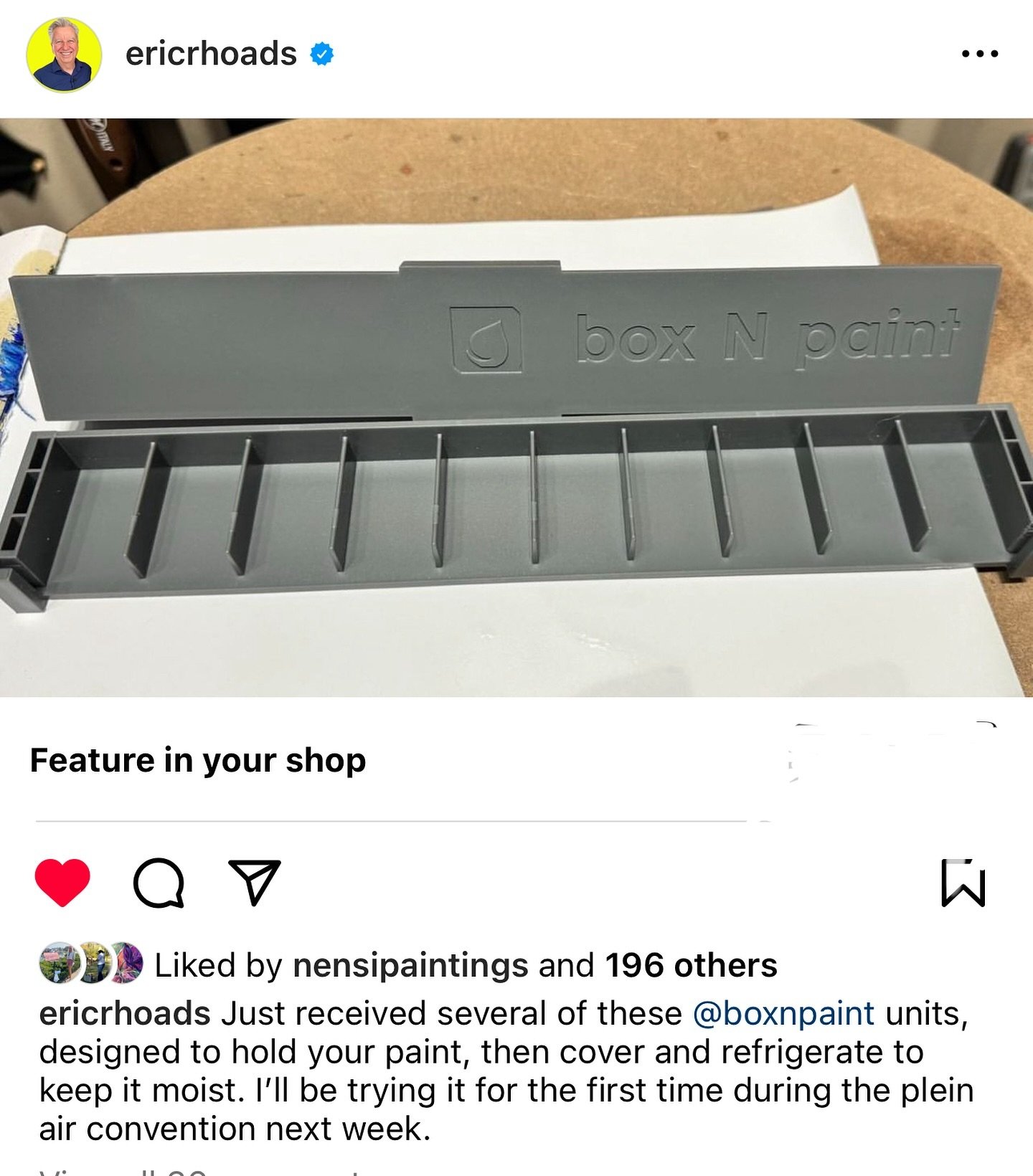 We are super thrilled to know that @ericrhoads you will be trying boxnpaint at the Plein Air Convention
Happy Painting Eric! #pleinairconvention #artnetworking #boxnpaint