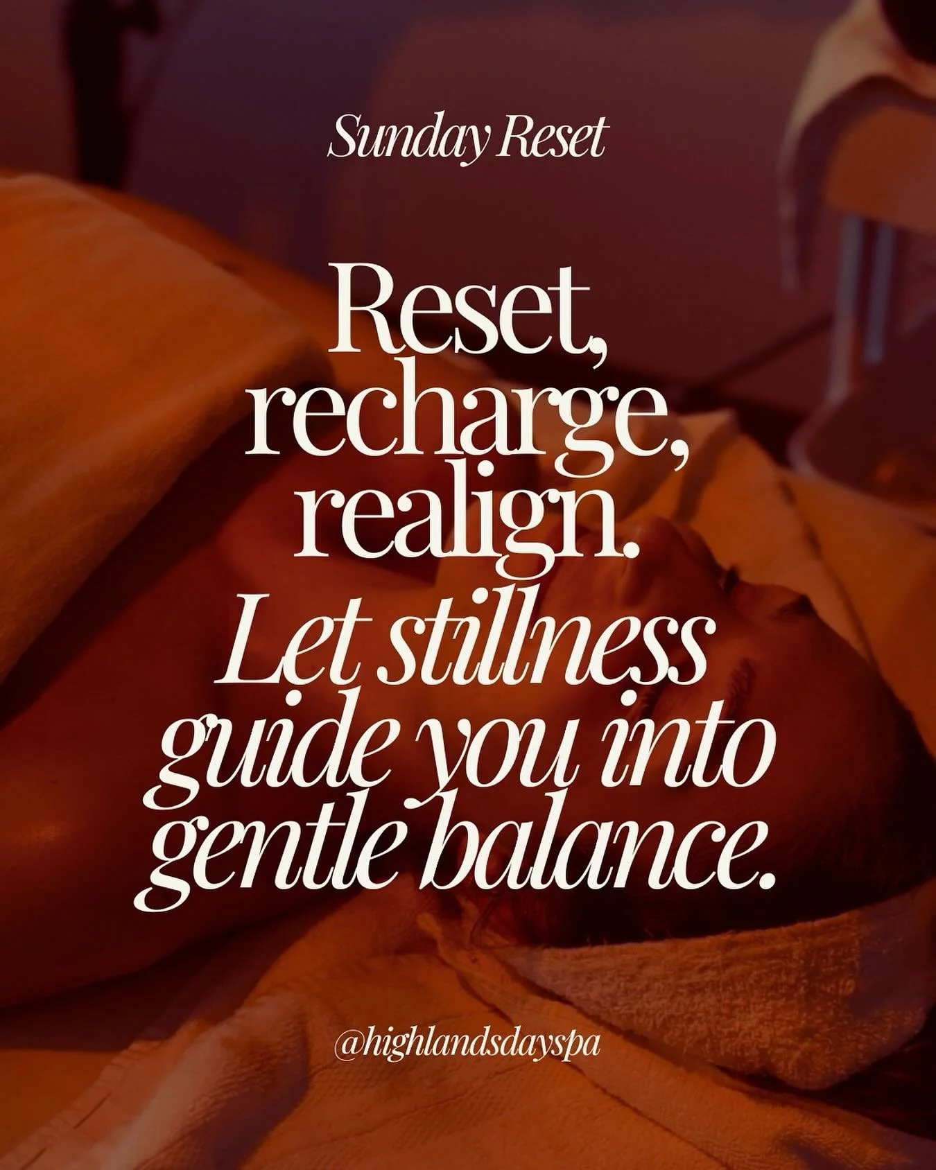 A fresh start begins with stillness. Today is for quiet moments, soft breathing, and realignment. Step into the week ahead feeling balanced and renewed.

Sundays are the perfect time to plan your spa appointment for this week. 

View specials online 