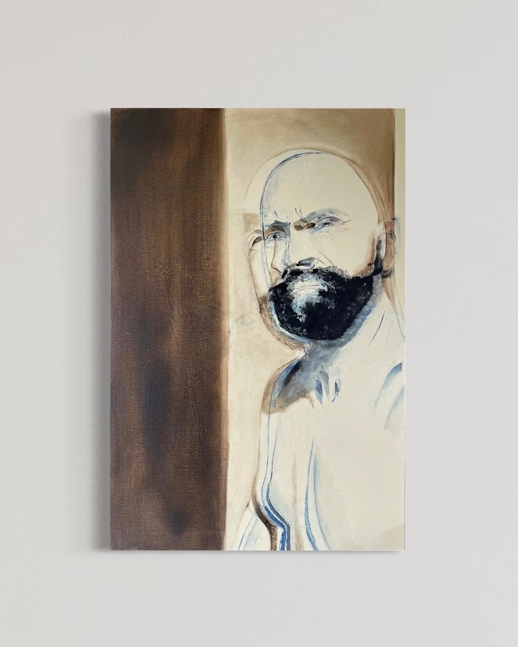 'MOODY' 40" x 30" Using photography techniques multiple exposure,Natural Pigment and oil on canvas