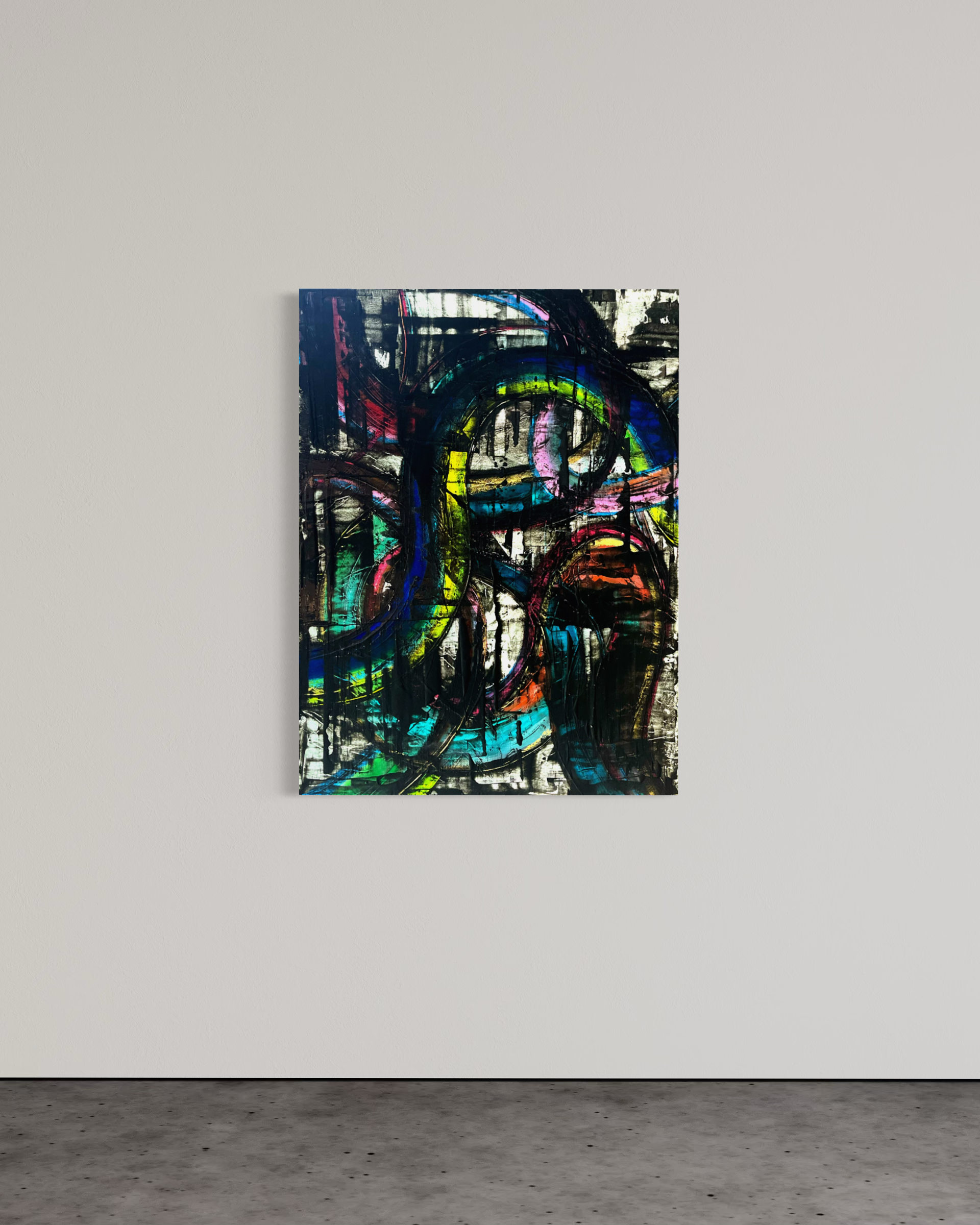 'UNTITLED' Abstract 40" x 30" Natural Pigment and oil on canvas
