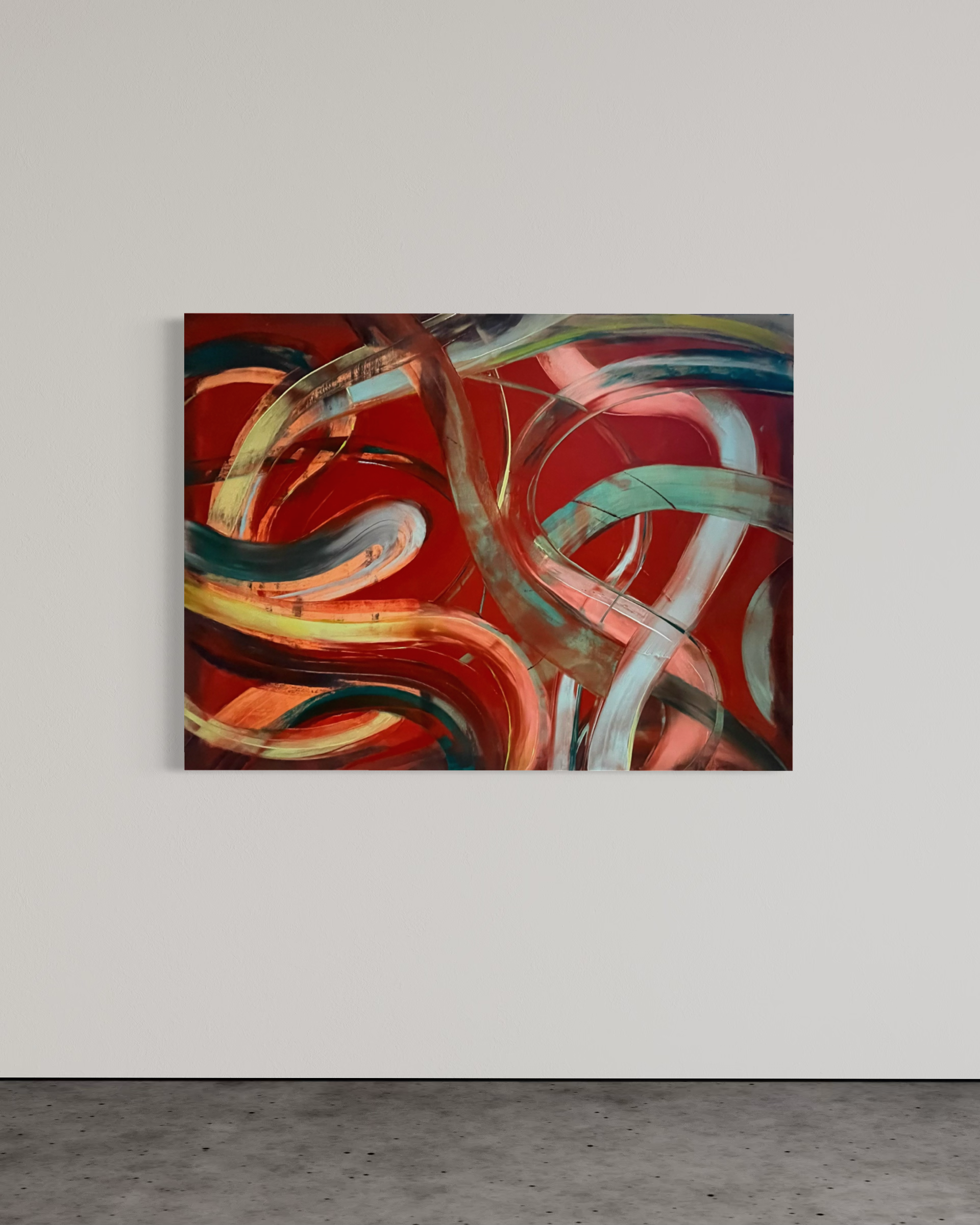 'SWIRL' Abstract 48" x 36" Natural Pigment and oil on canvas