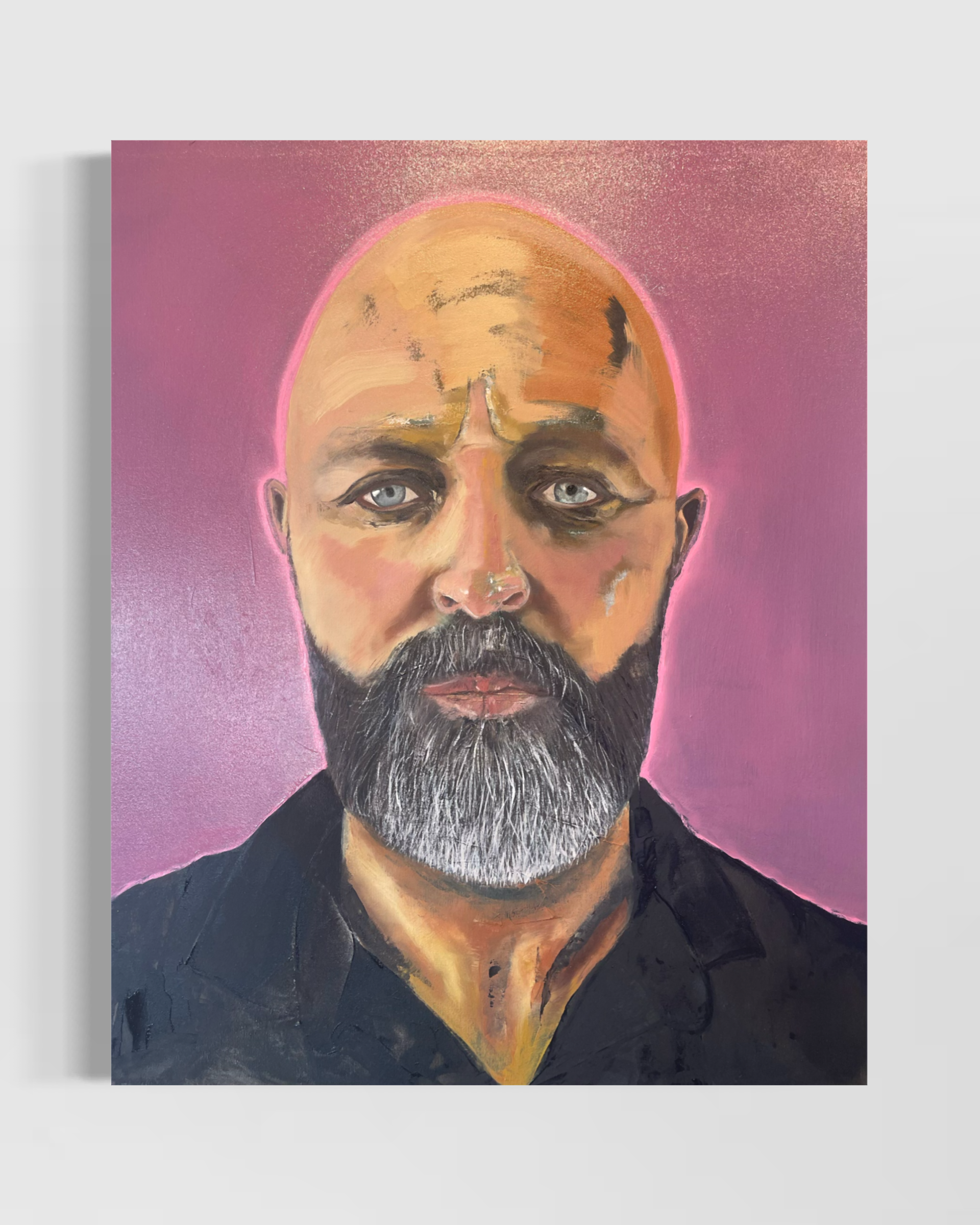 Self Portrait 30" x 24" Natural Pigment and oil on canvas
