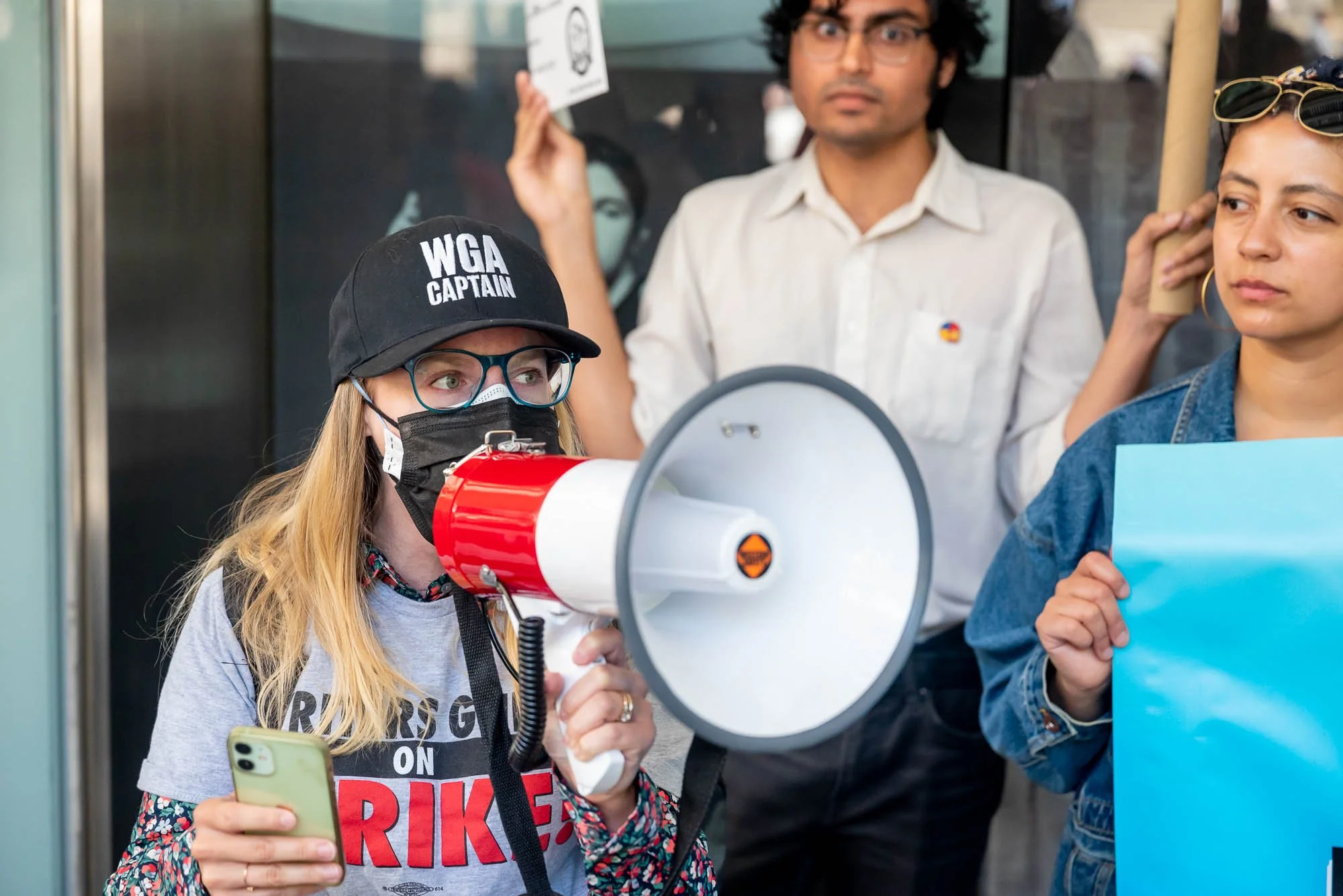 Sasha Stewart of WGA speaks during the Fair Pay at SXSW Rally