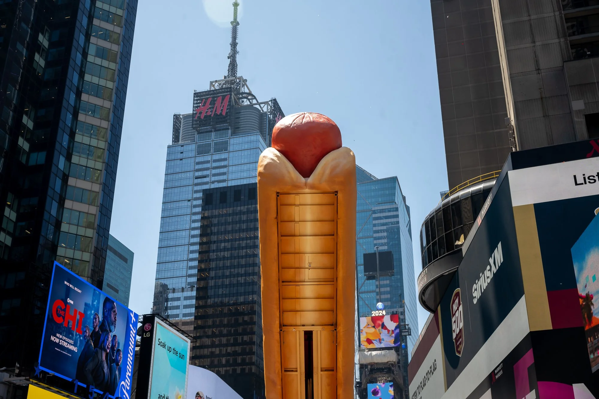 "Hot Dog in the City" after 12PM confetti burst on Wednesday, May 22, 2024.