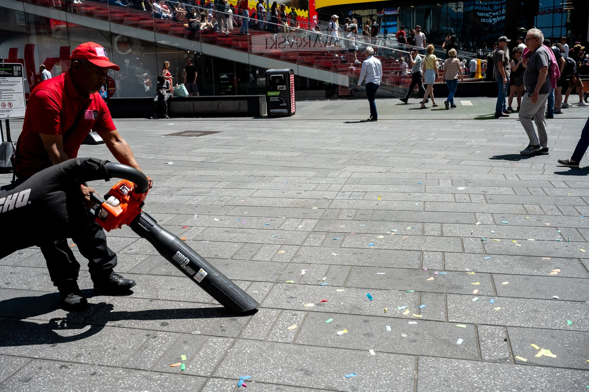 Confetti cleanup on Wednesday, May 22, 2024.