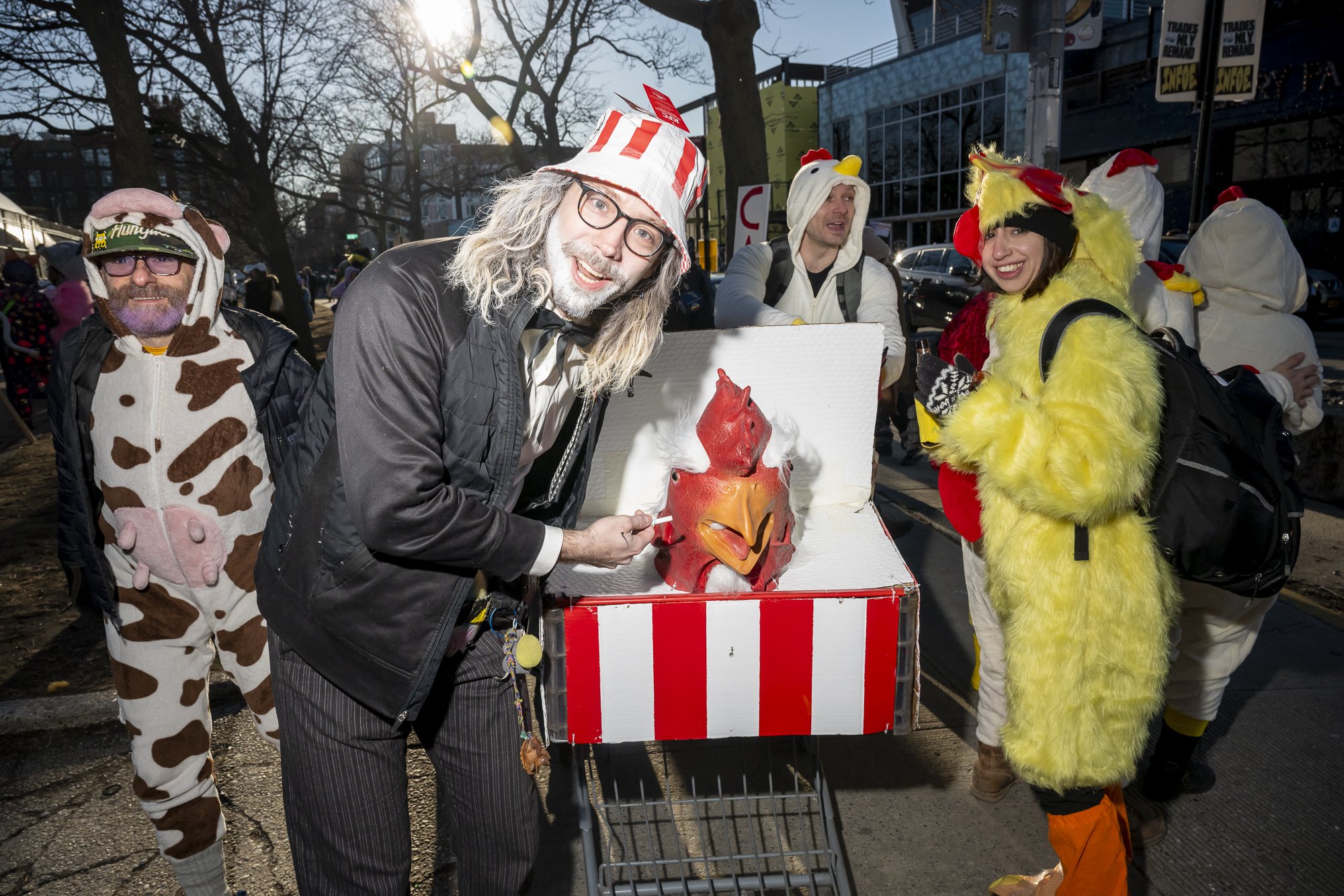 Kentucky Fried Airline heads to the next checkpoint in Long Island City. They were not thrilled about going over a bridge.