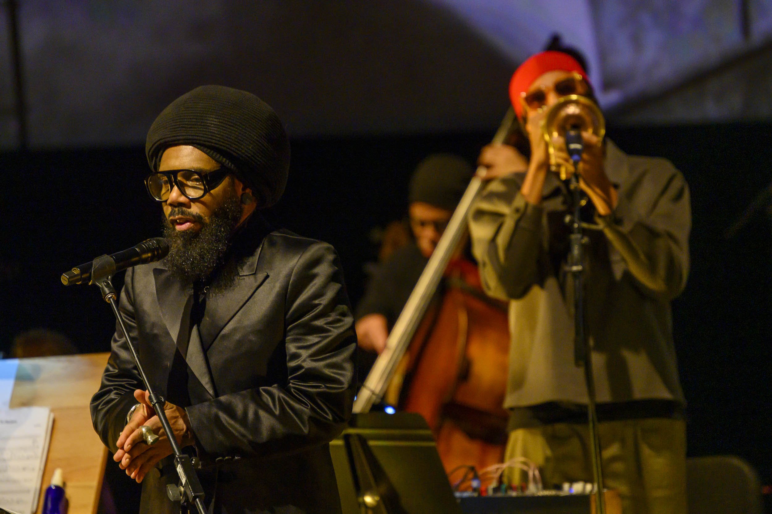 Carl Hancock Rux and Jawaad Taylor during Contested Sites of Memory at Alice Tully Hall
