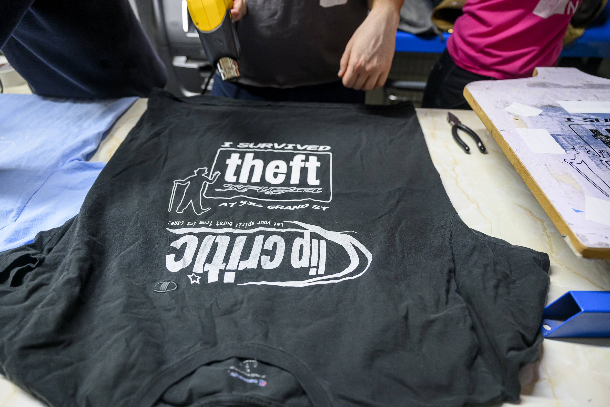 My husband Eric, brought a Lip Critic shirt and asked them to put the artwork upside down