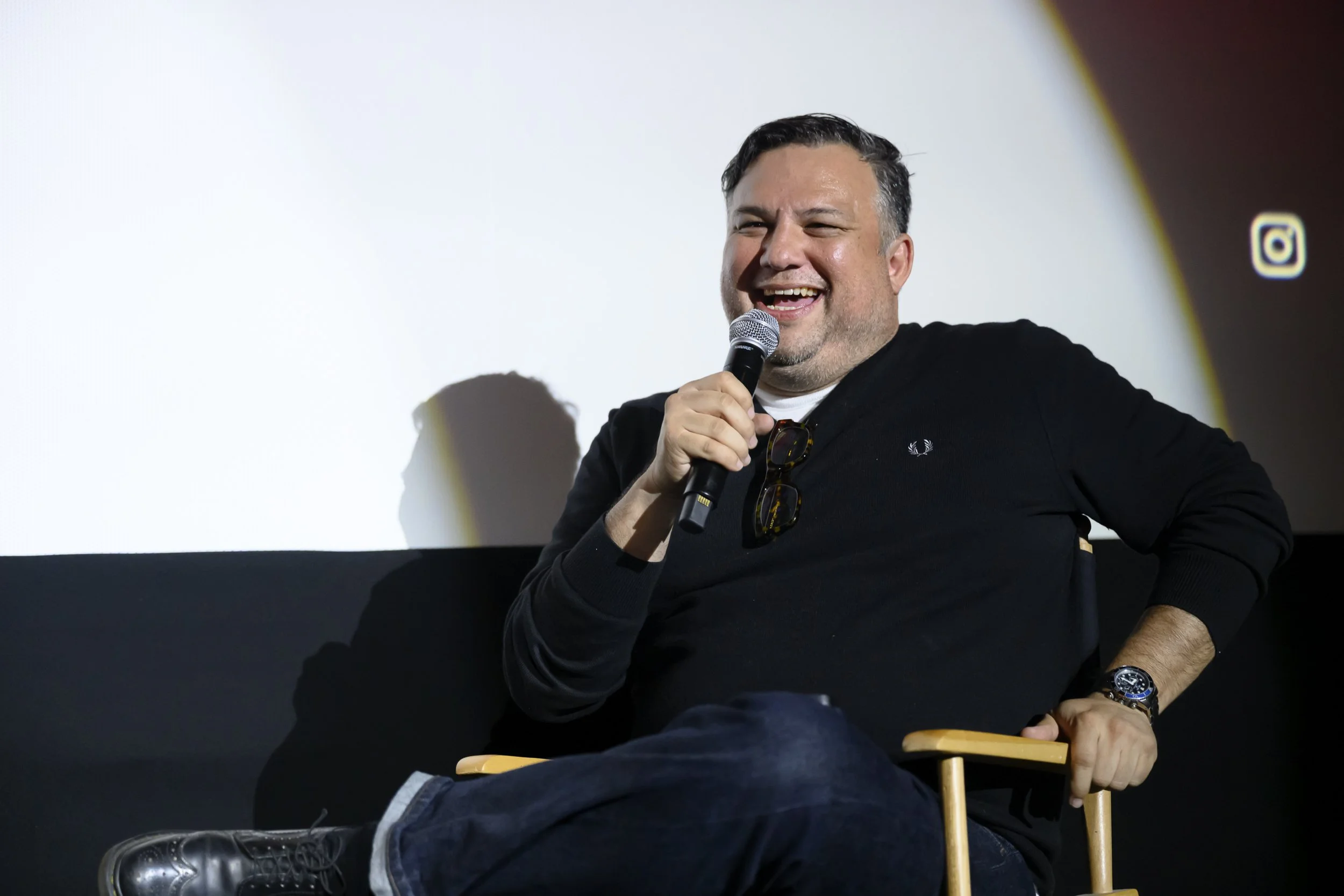 Fred Pessaro of Creem Magazine, moderating the post screening panel