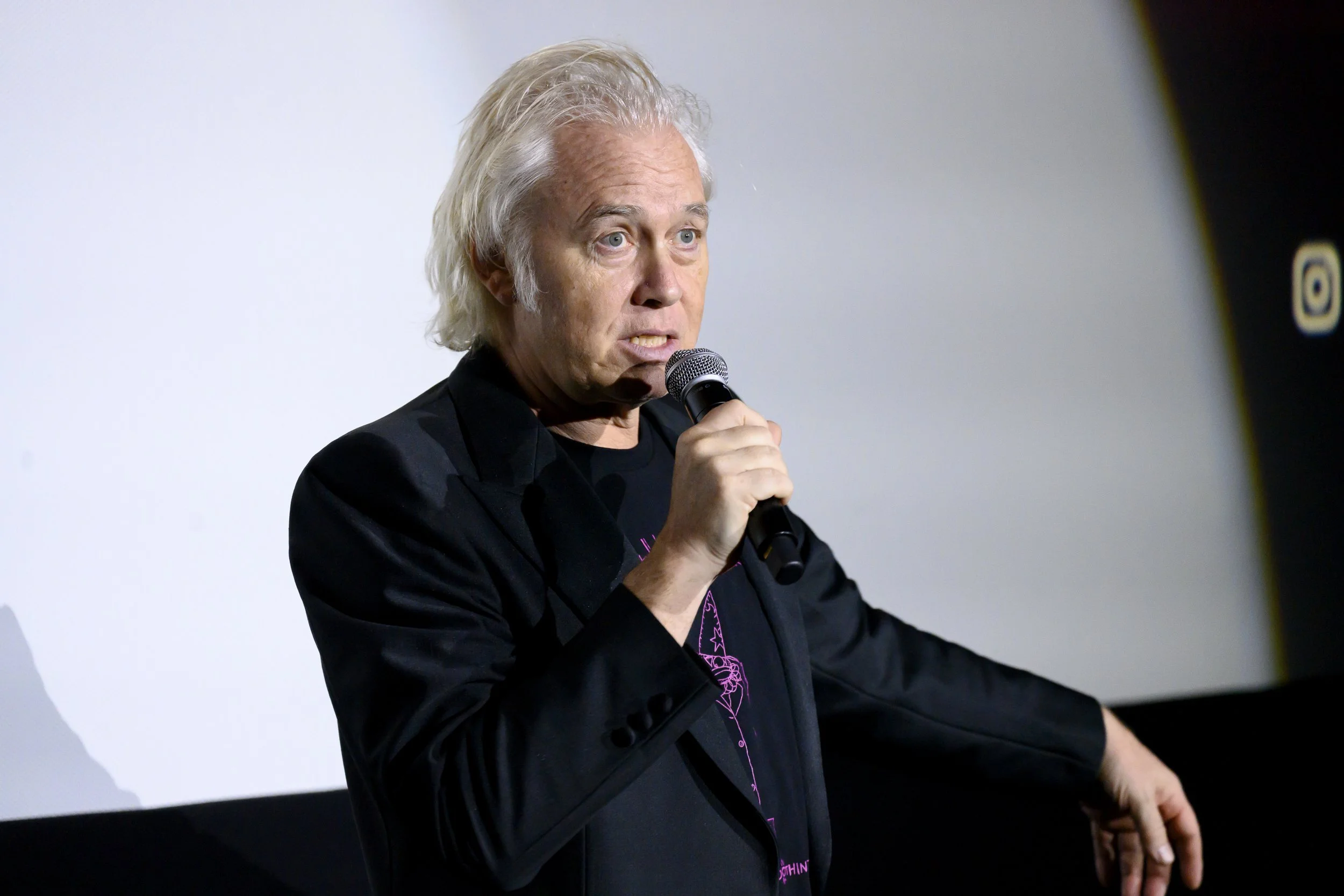 Director Tom Stern speaks to the audience before a screening of his film, "Butthole Surfers: The Hole Truth and Nothing Butt"