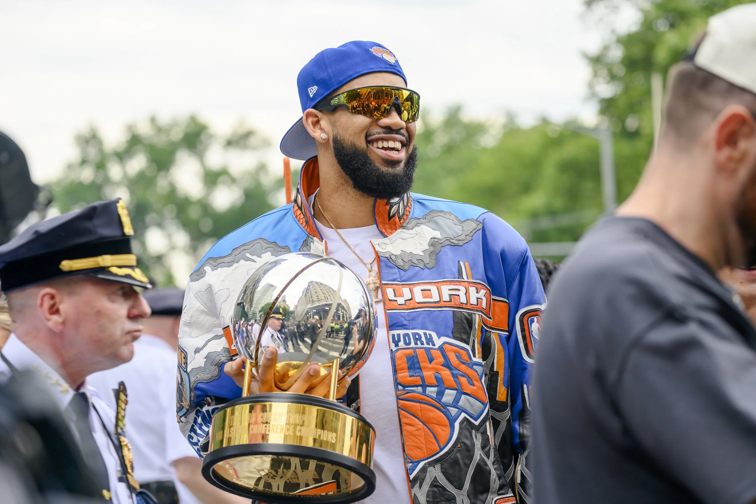 Karl-Anthony Towns arriving for the New York Knicks Championship Parade