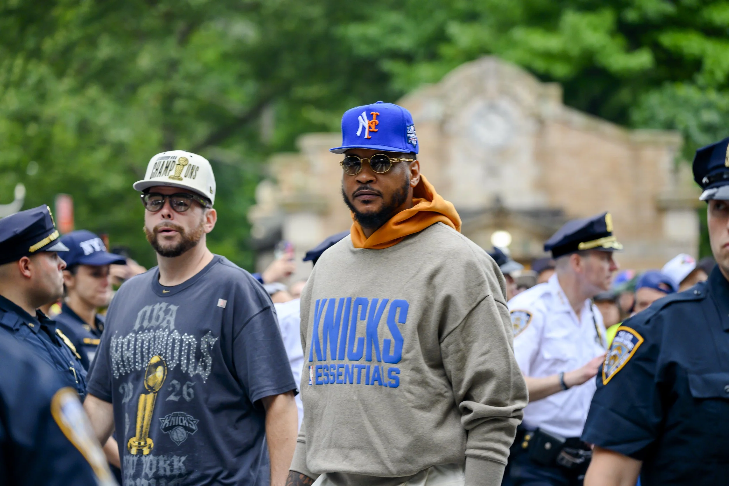 Carmelo Anthony arriving for the New York Knicks Championship Parade