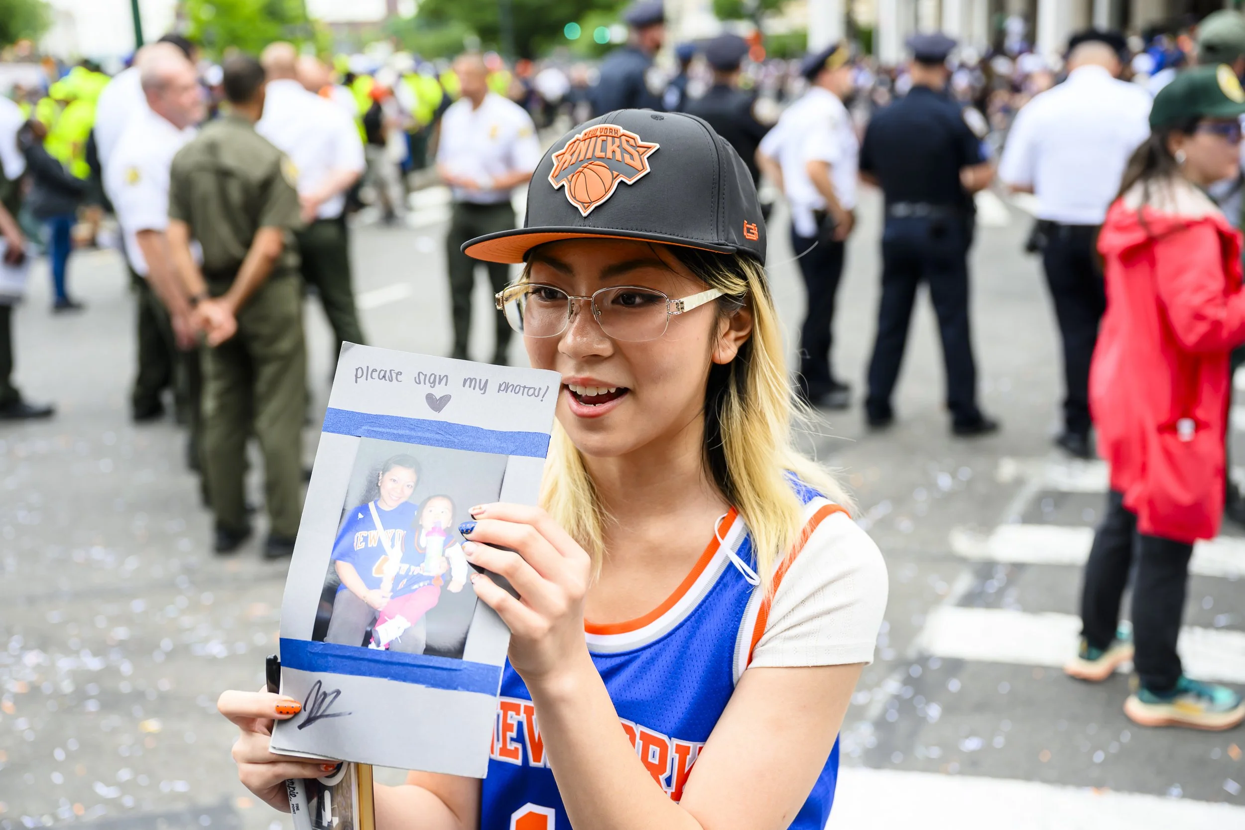 16-year-old Knicks fan Jordan Wang during her interview with NPR