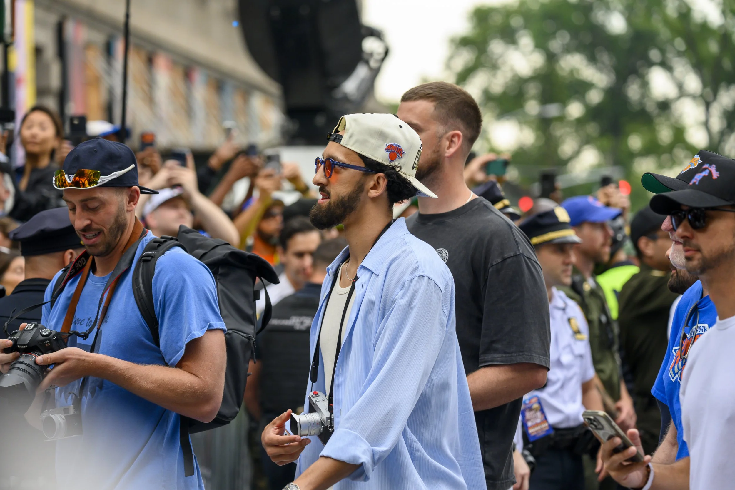 Landry Shamet arriving for the New York Knicks Championship Parade