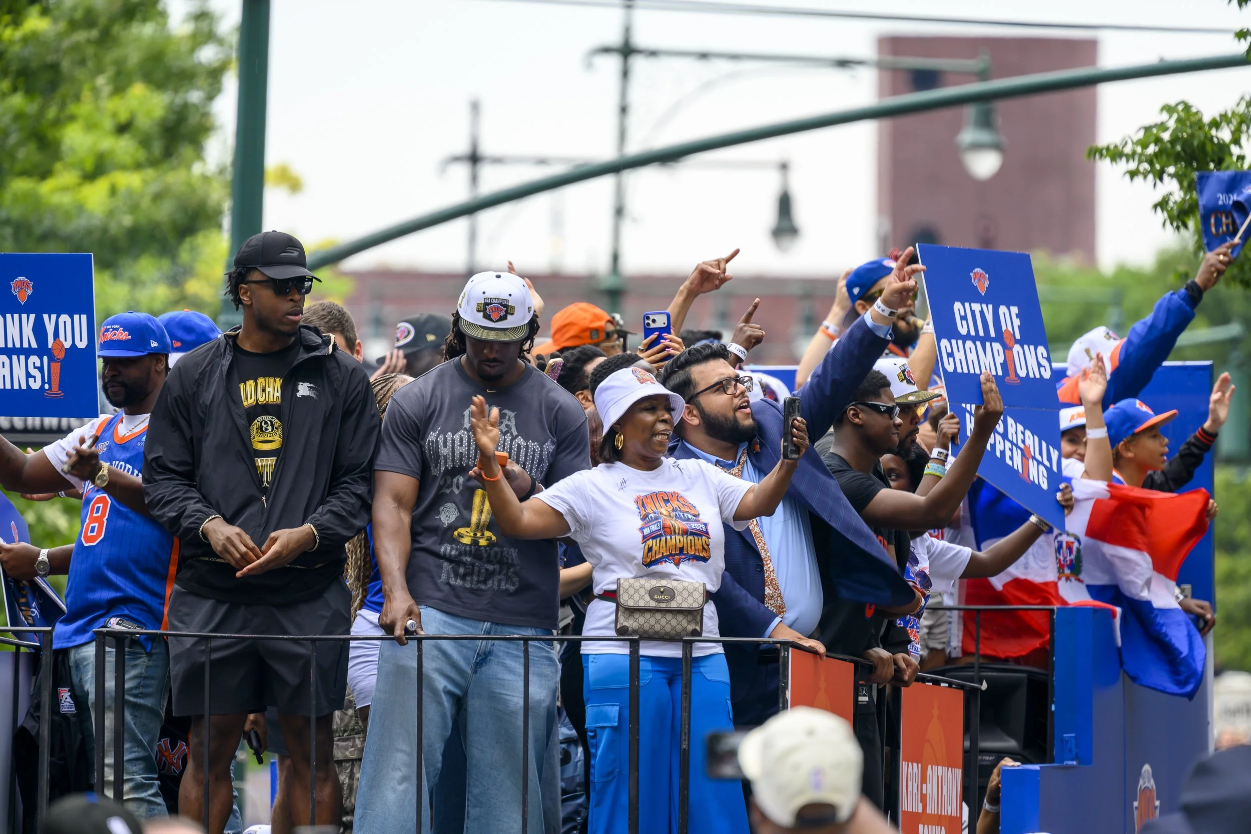OG Anunoby and Karl-Anthony Towns at the New York Knicks Championship Parade