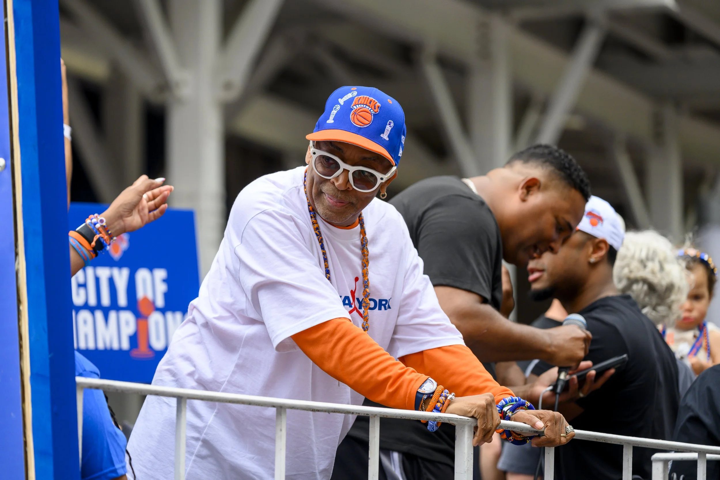 Spike Lee at the New York Knicks Championship Parade