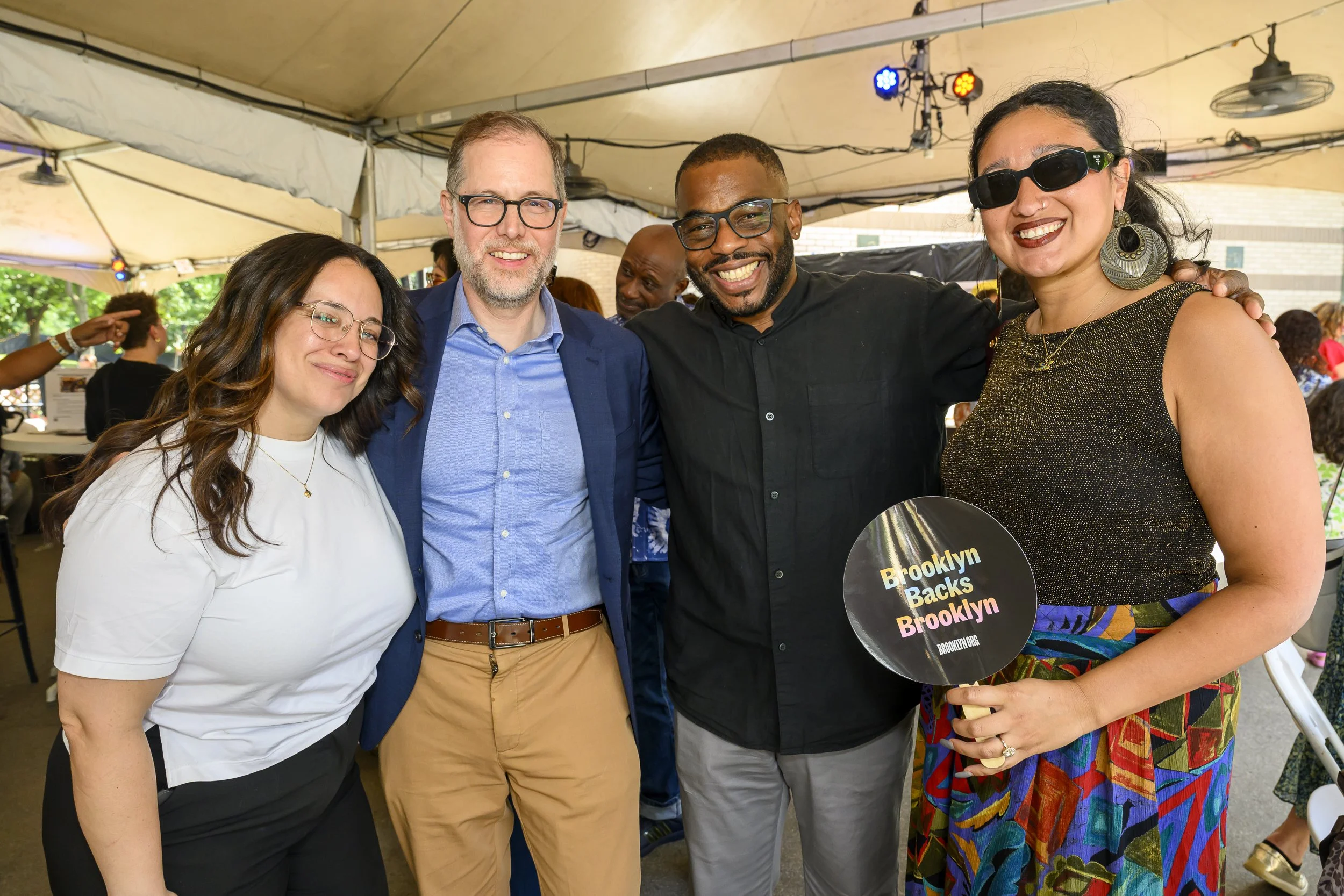Maritza Carmona, Mark Levine, and BRIC President Wes Jackson at BRIC Celebrate Brooklyn! on Friday, June 19, 2026.