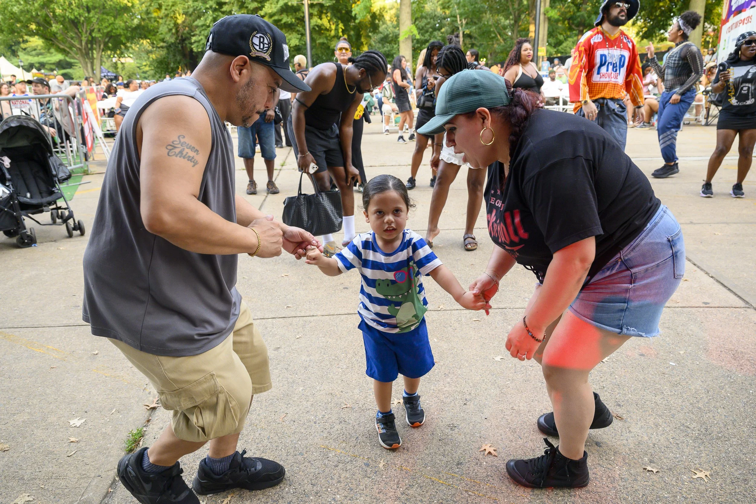 A family during BRIC Celebrates Aaliyah: One in a Million