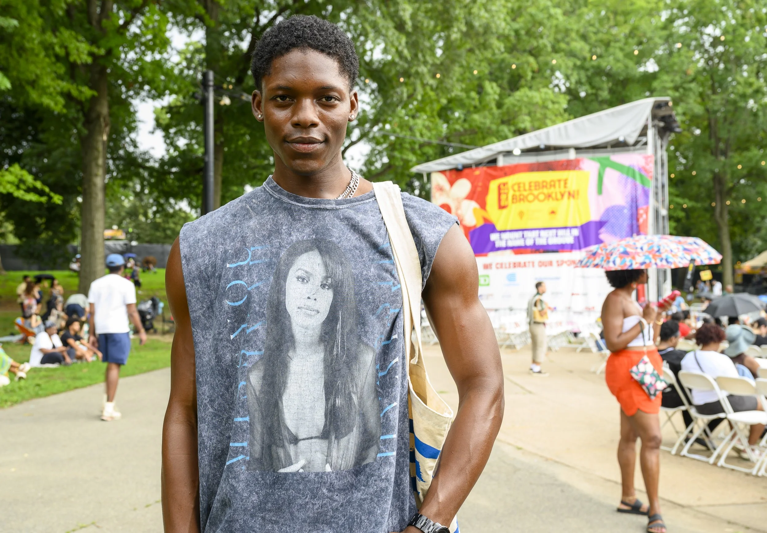 An attendee wore their Aaliyah shirt during BRIC Celebrates Aaliyah: One in a Million