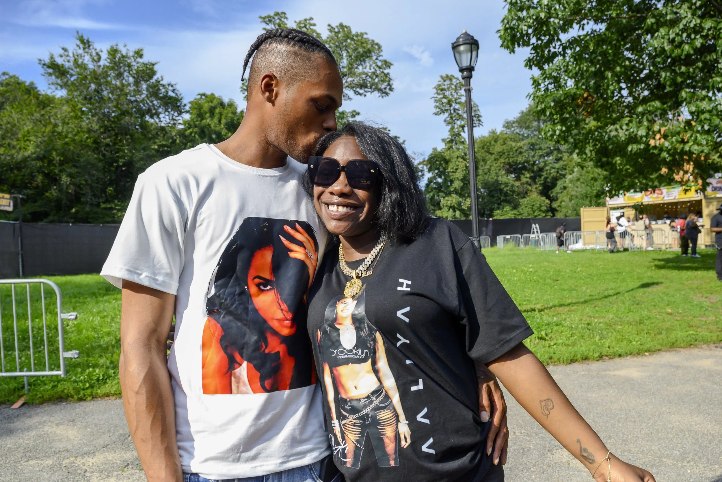 A couple in Aaliyah t-shirts during BRIC Celebrates Aaliyah: One in a Million